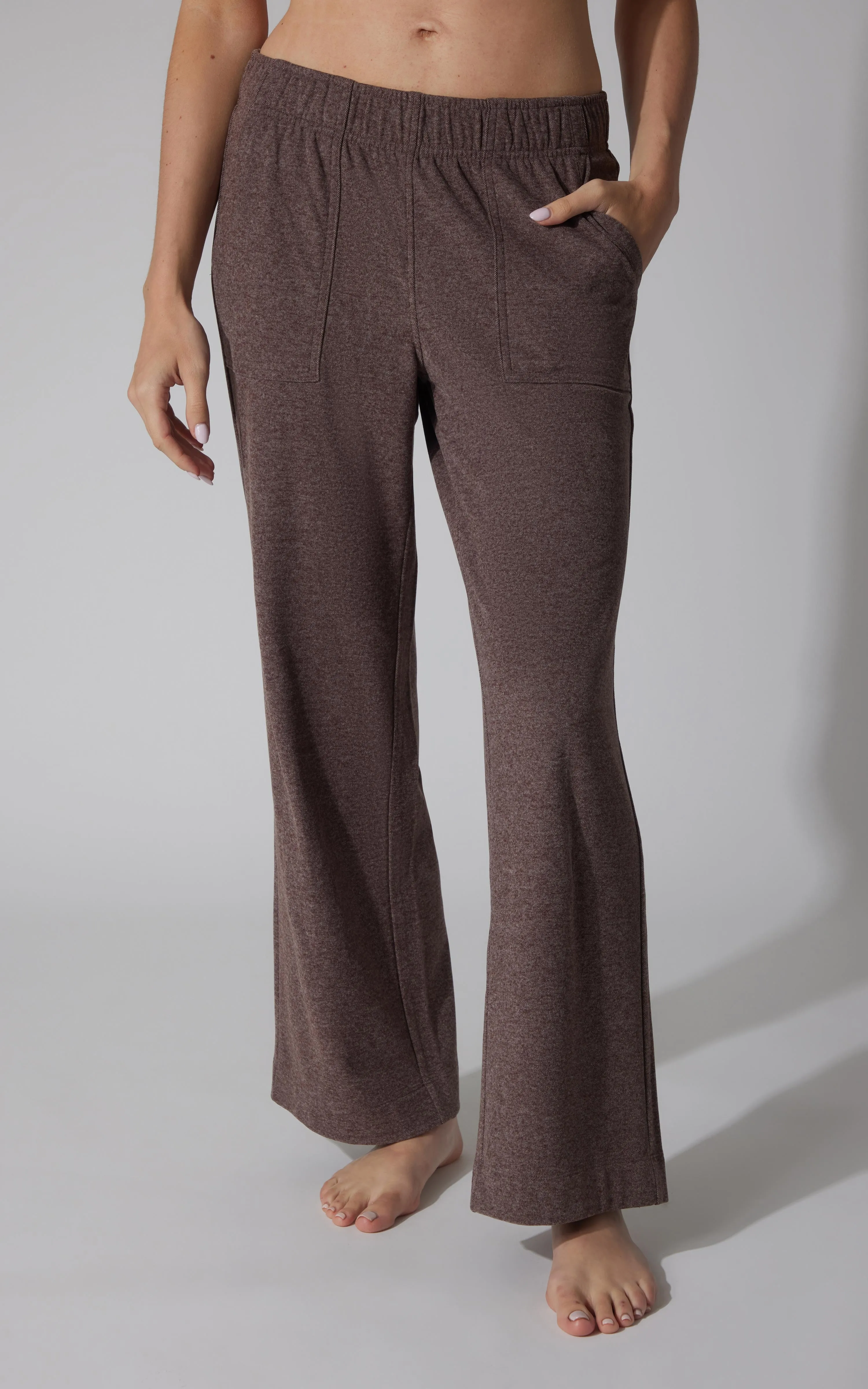 Marled Pique Wide Leg Pant - Our Cafe Story sold by 90 Degree By Reflex