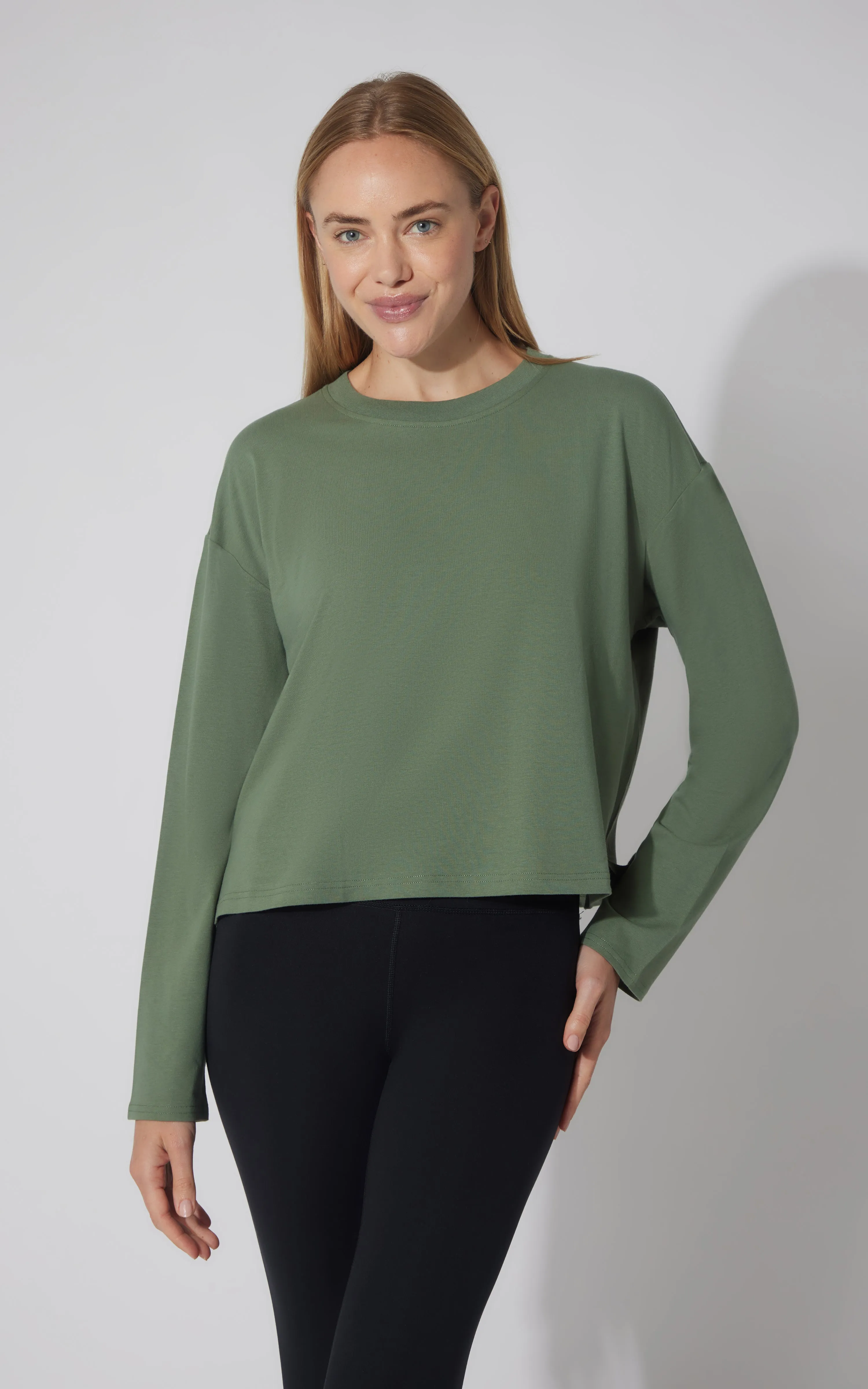 2 PK Cotton Deluxe Boxy Long Sleeve Top - Our Cafe Story sold by 90 Degree By Reflex product image thumbnail 3