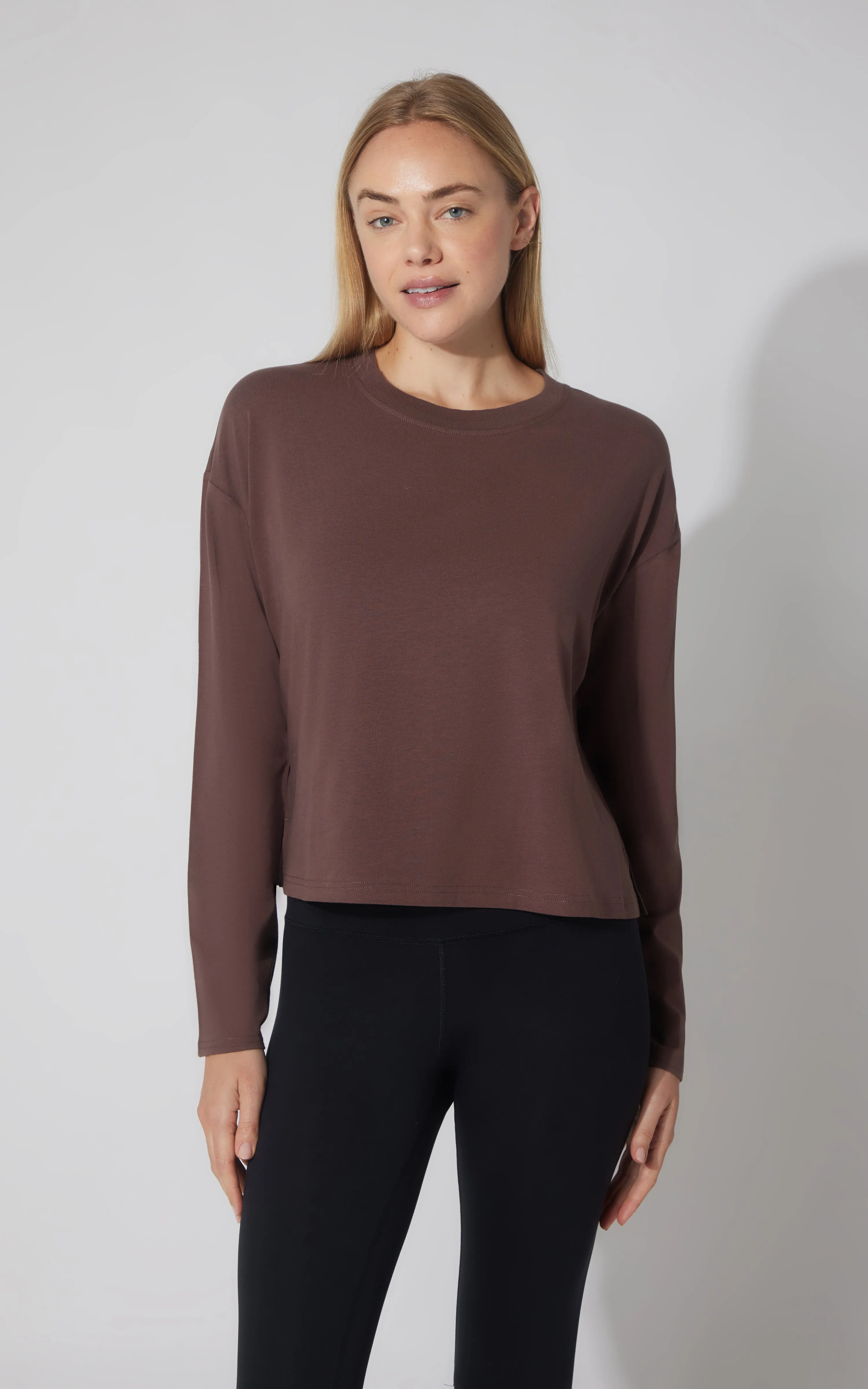 2 PK Cotton Deluxe Boxy Long Sleeve Top - Our Cafe Story sold by 90 Degree By Reflex
