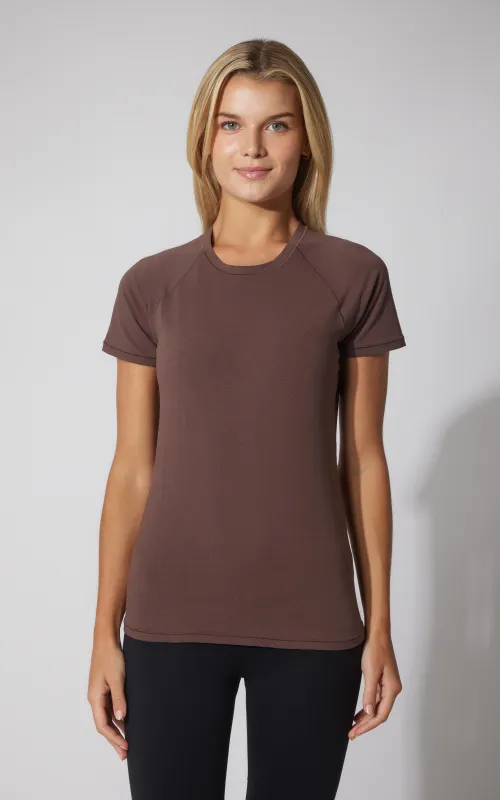 2 PK Vintage Cotton Crew Neck Short Sleeve Top - Our Cafe Story sold by 90 Degree By Reflex