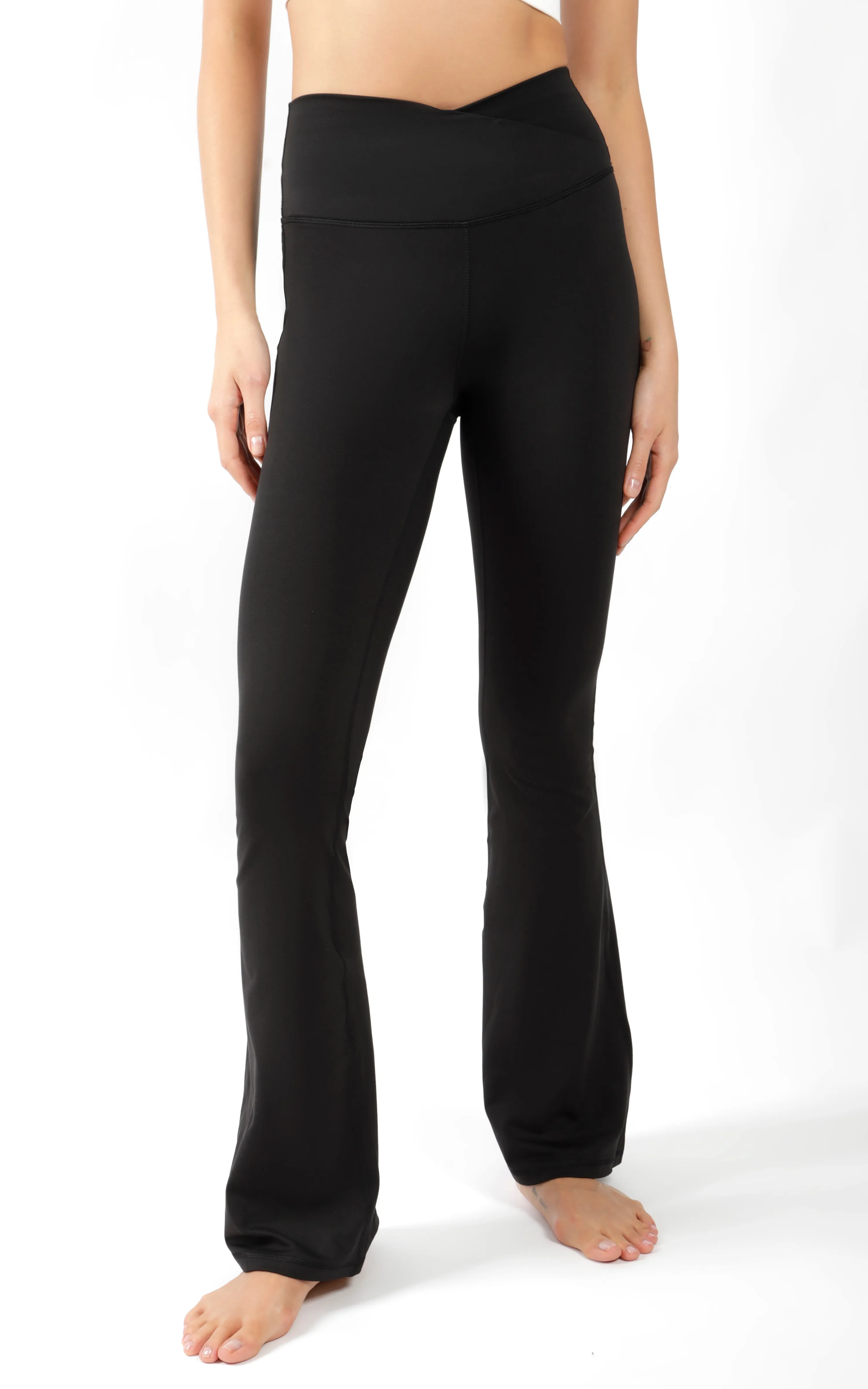 Lux Madison Crossover Elastic Free Waist Flare Leg Pant - Our Cafe Story sold by 90 Degree By Reflex product image thumbnail 5
