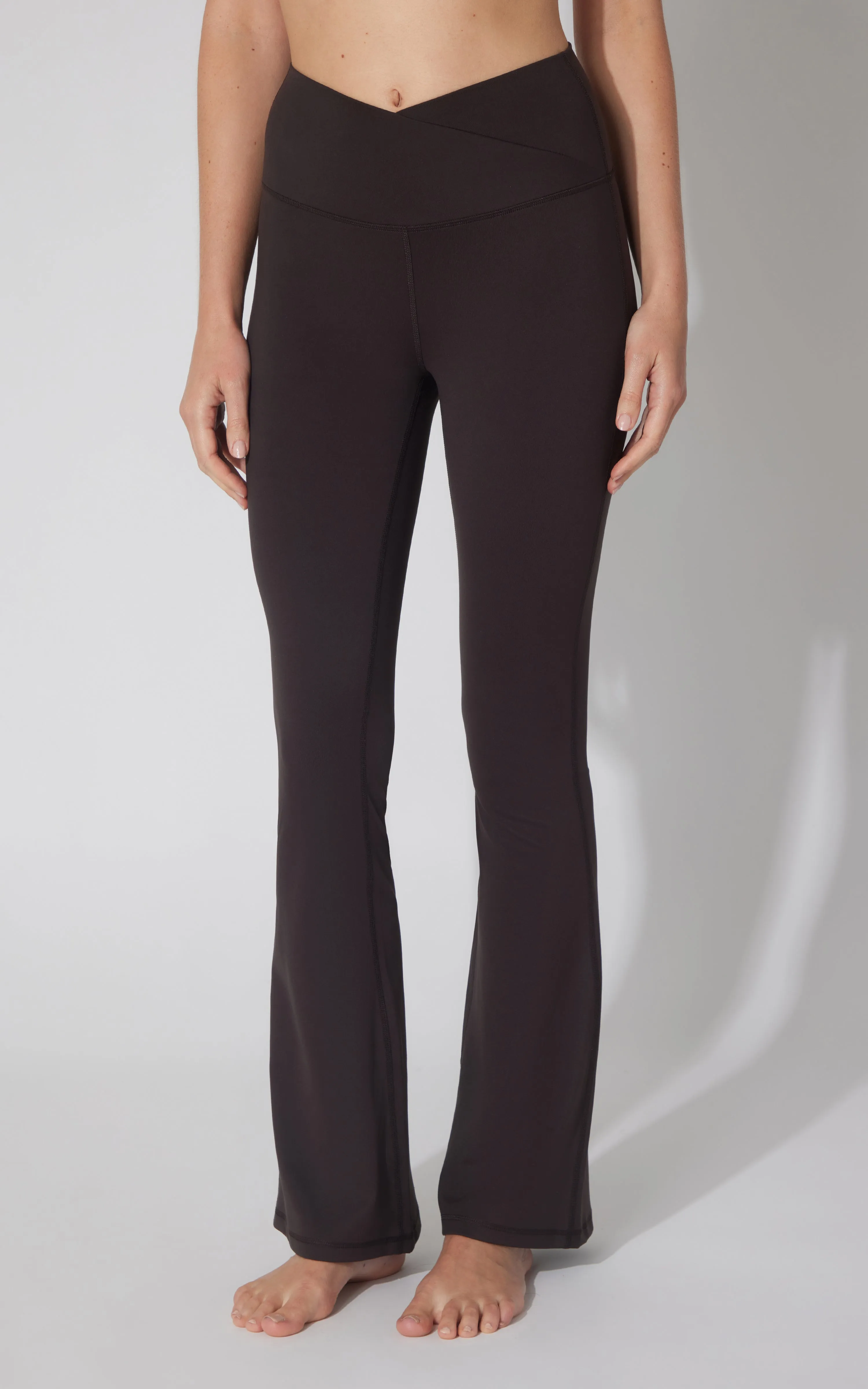 Lux Madison Crossover Elastic Free Waist Flare Leg Pant - Our Cafe Story sold by 90 Degree By Reflex product image thumbnail 3