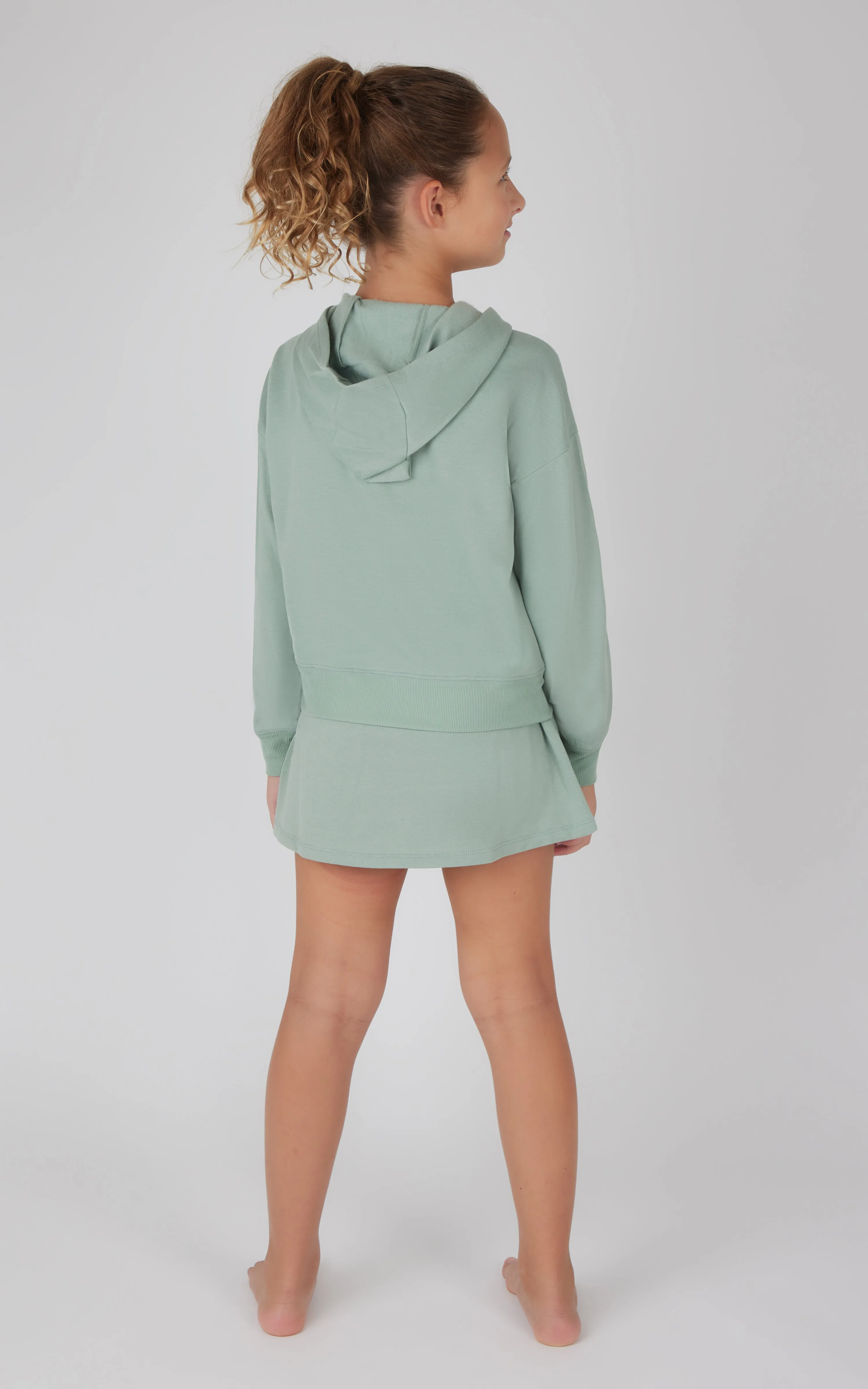 Girls 2 PC Terry Brushed Hoodie and Cargo Skort - Our Stone Story sold by 90 Degree By Reflex product image thumbnail 5