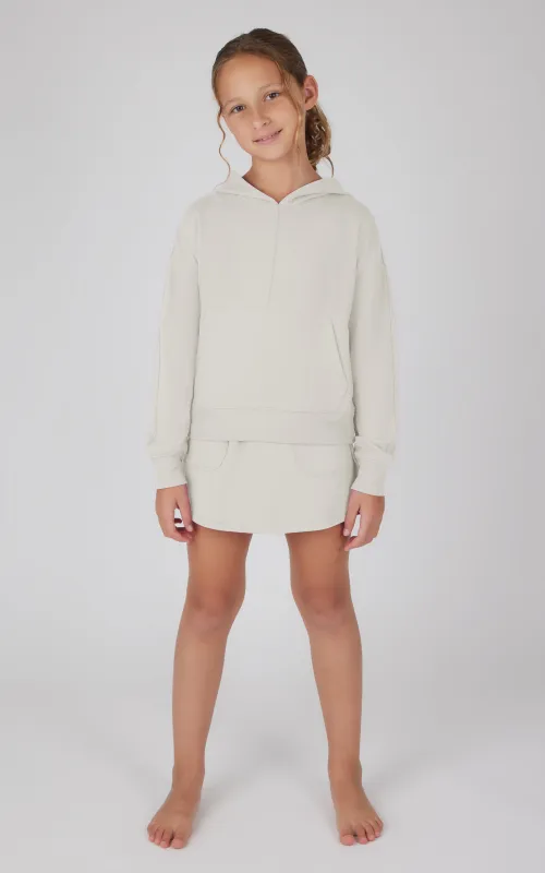 Girls 2 PC Terry Brushed Hoodie and Cargo Skort - Our Stone Story made by 90 Degree By Reflex
