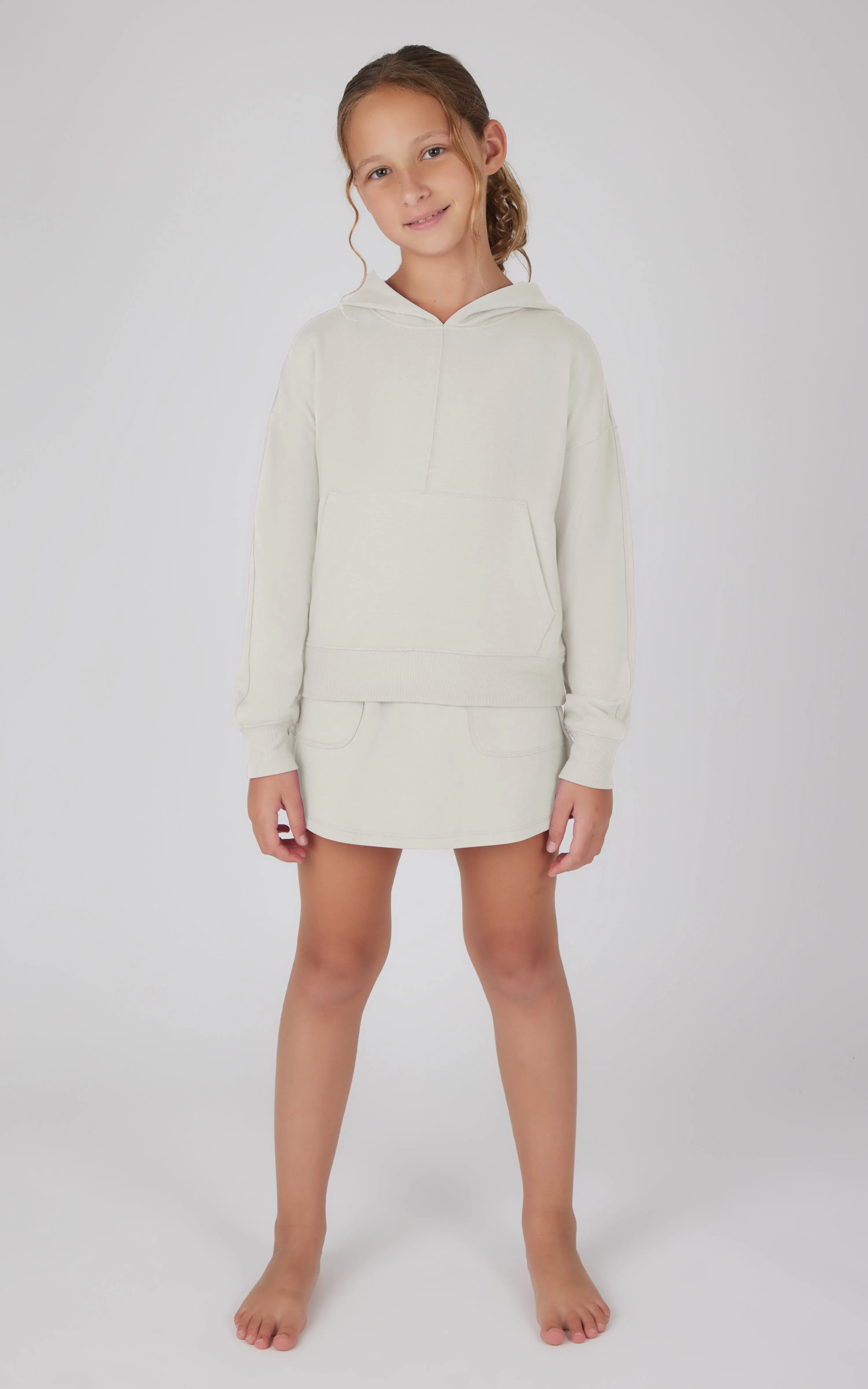 Girls 2 PC Terry Brushed Hoodie and Cargo Skort - Our Stone Story sold by 90 Degree By Reflex