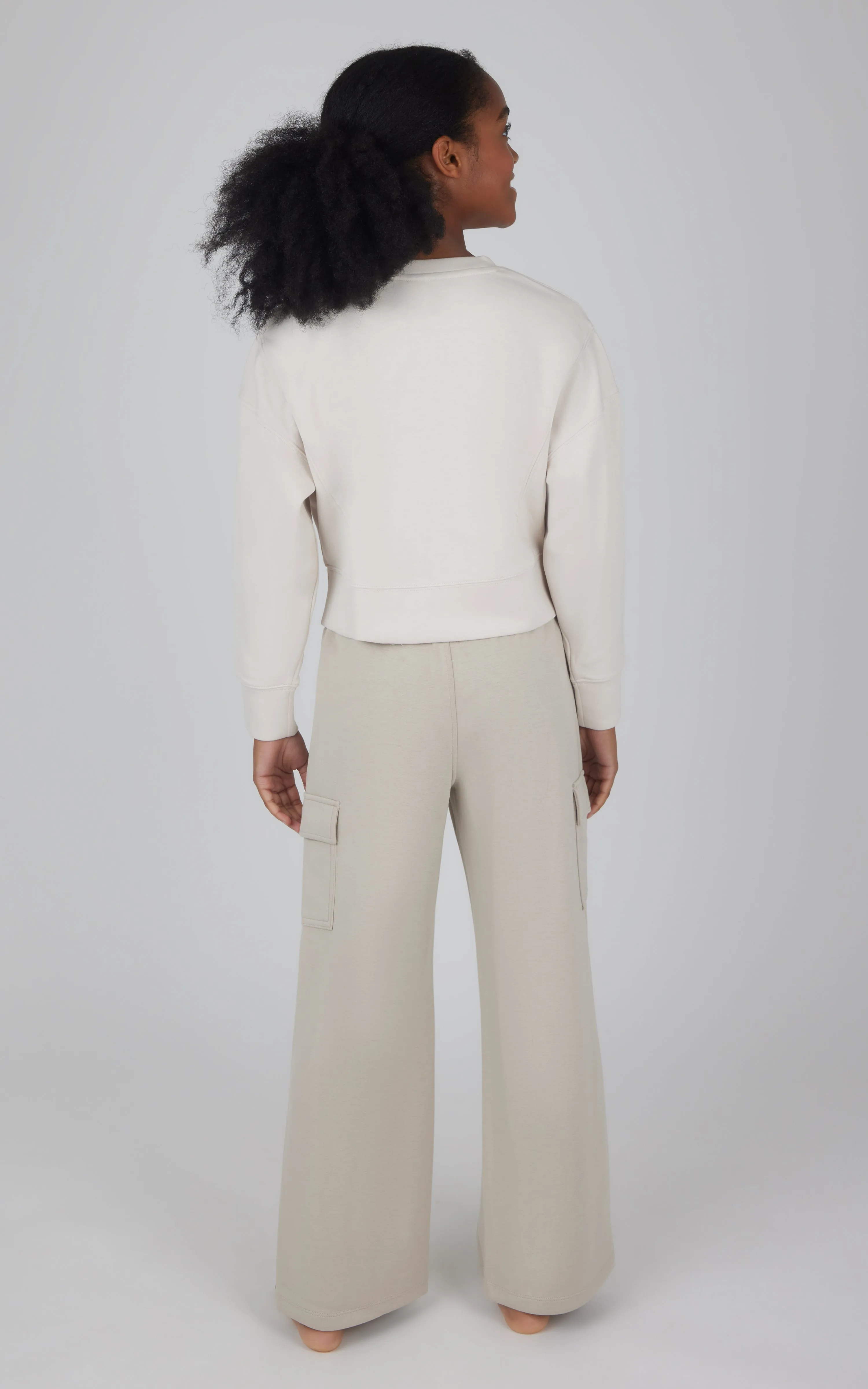 Girls 2 PC Softlite Cropped Pullover + Softlite Wide Leg Cargo Pant - Our Stone Story sold by 90 Degree By Reflex product image thumbnail 2