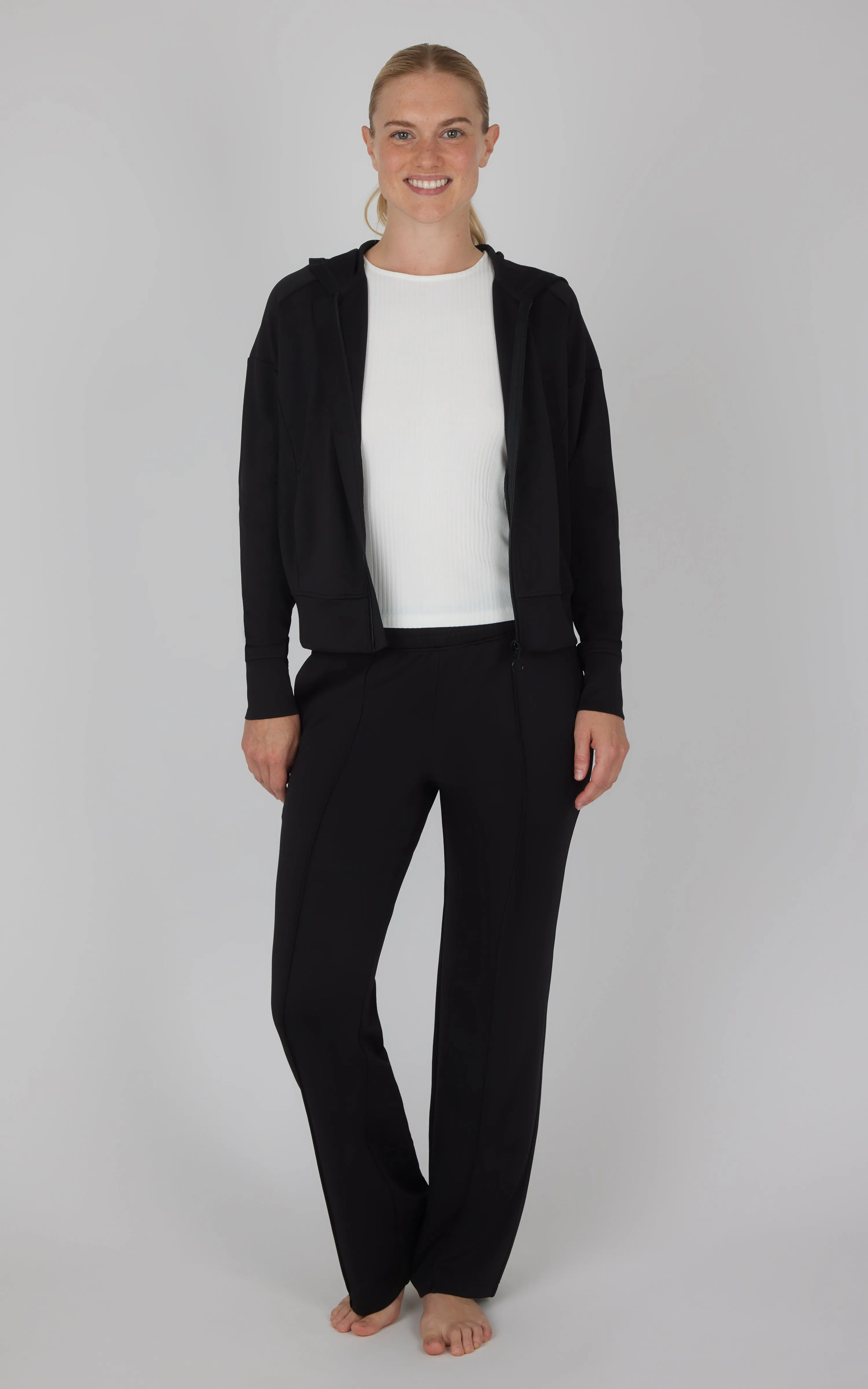 3 PC Softlite Hooded Jacket + Tank + Wide Leg Pant - Our Stone Story sold by 90 Degree By Reflex product image thumbnail 5