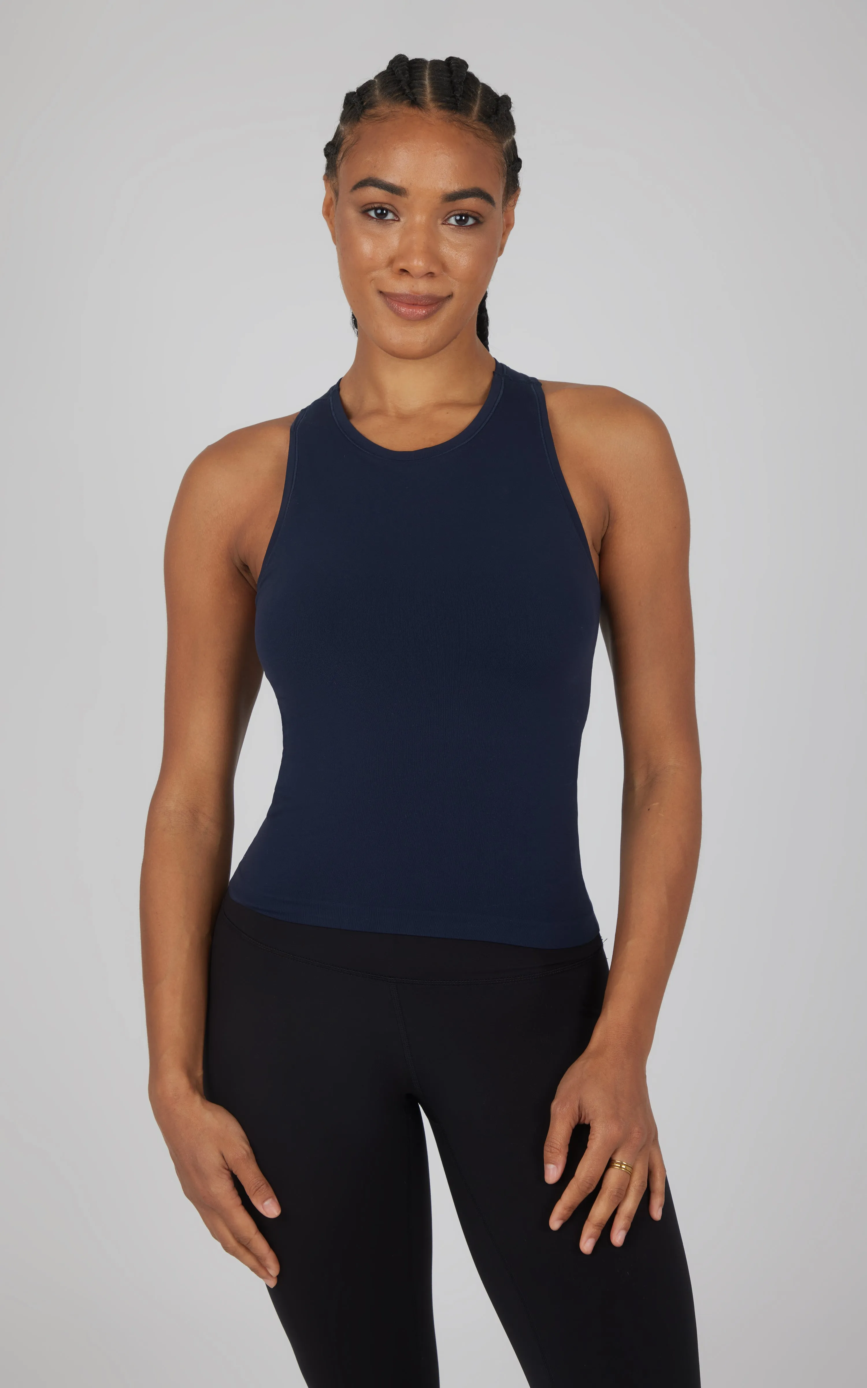 2 PK Seamless Racerback Tank Top with Built in Bra - Our Linen Story sold by 90 Degree By Reflex product image thumbnail 4