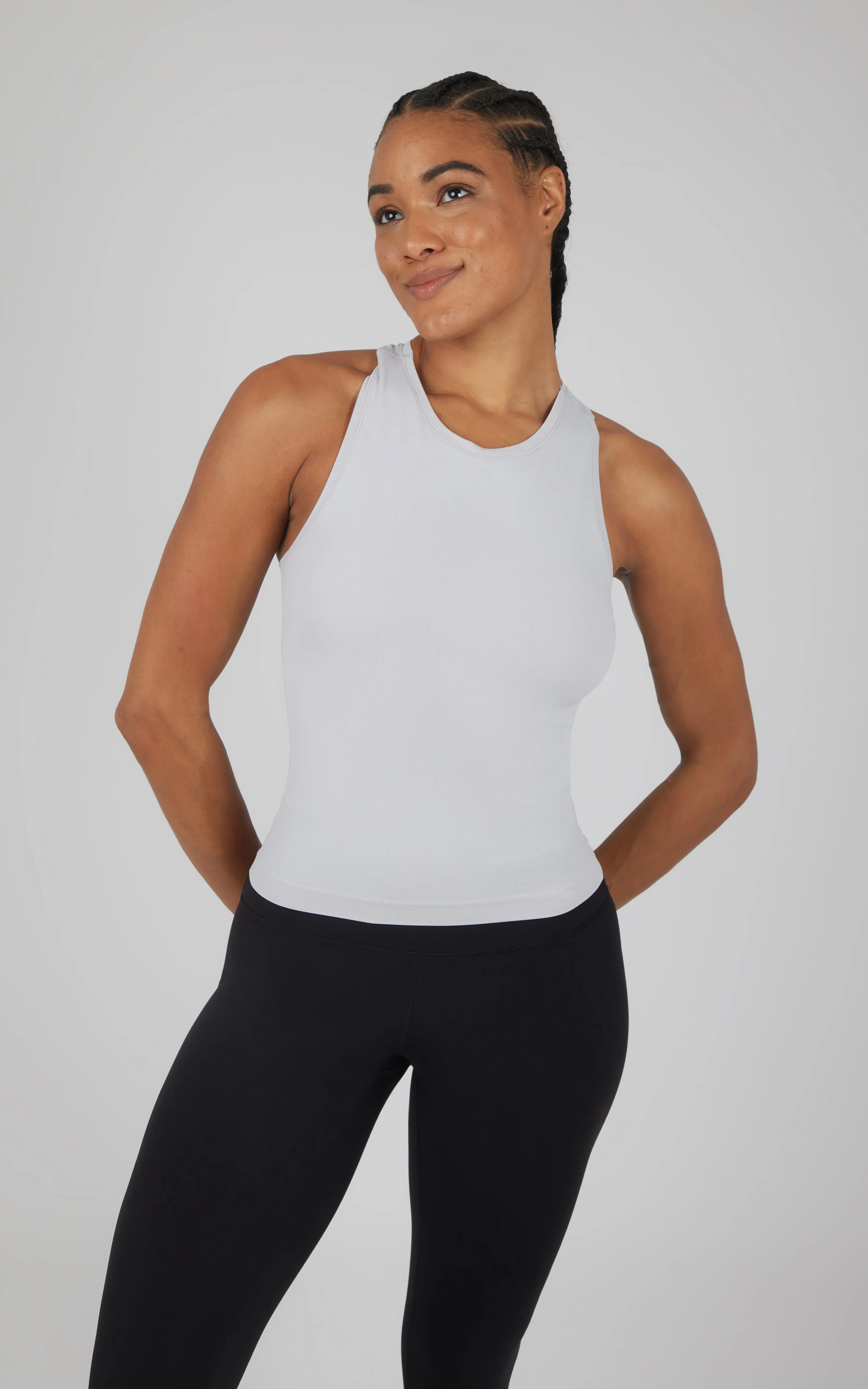 2 PK Seamless Racerback Tank Top with Built in Bra - Our Linen Story sold by 90 Degree By Reflex product image thumbnail 3