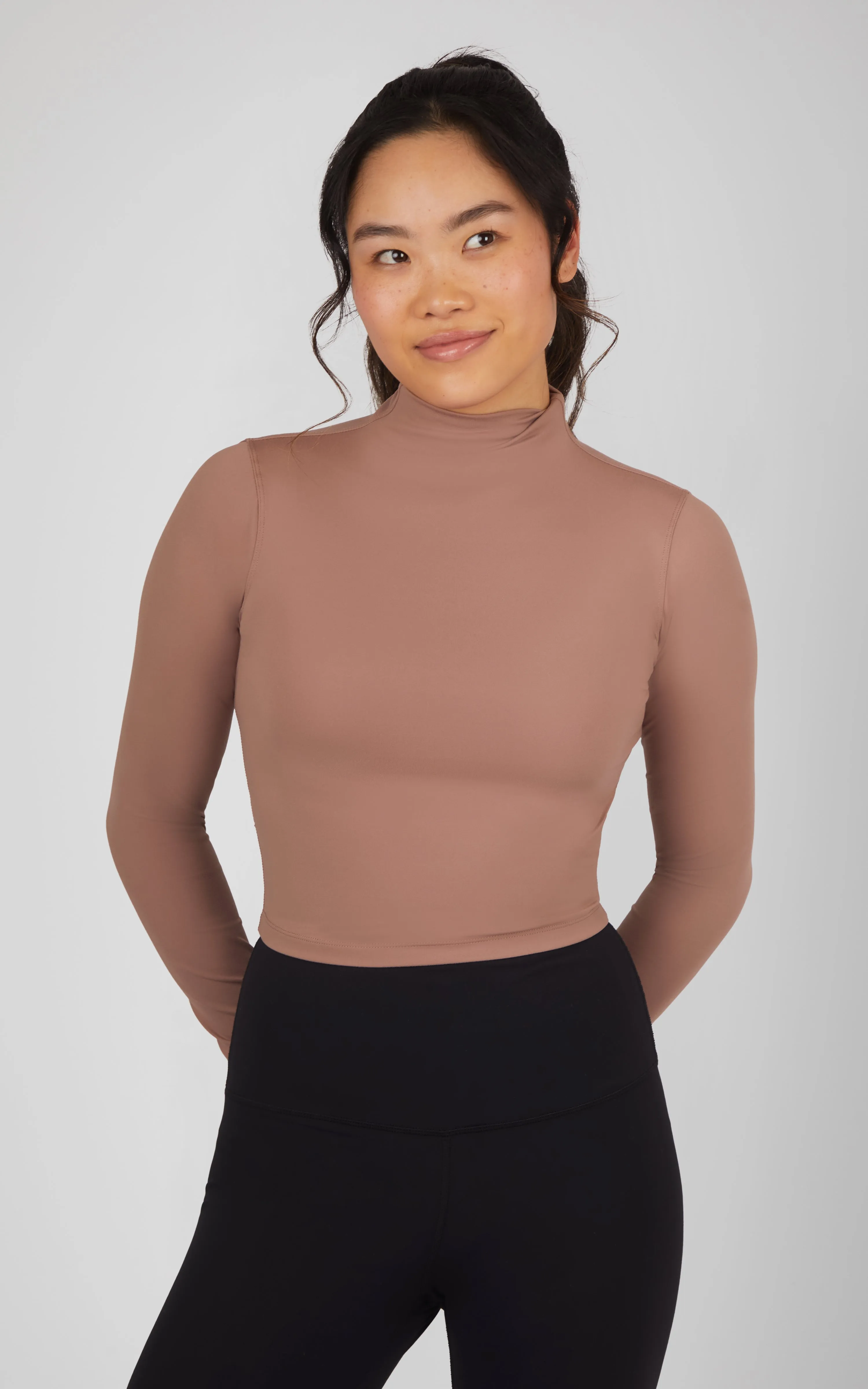 2 Pack Long Sleeve Mock Neck Tops - Our Linen Story sold by 90 Degree By Reflex product image thumbnail 3