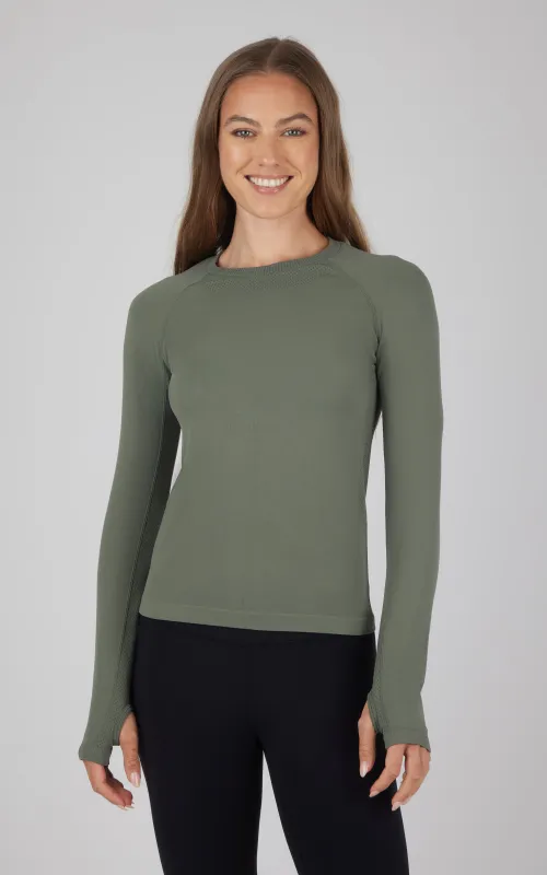 Seamless Long Sleeve Active Shirt - Our Earthy Story sold by 90 Degree By Reflex