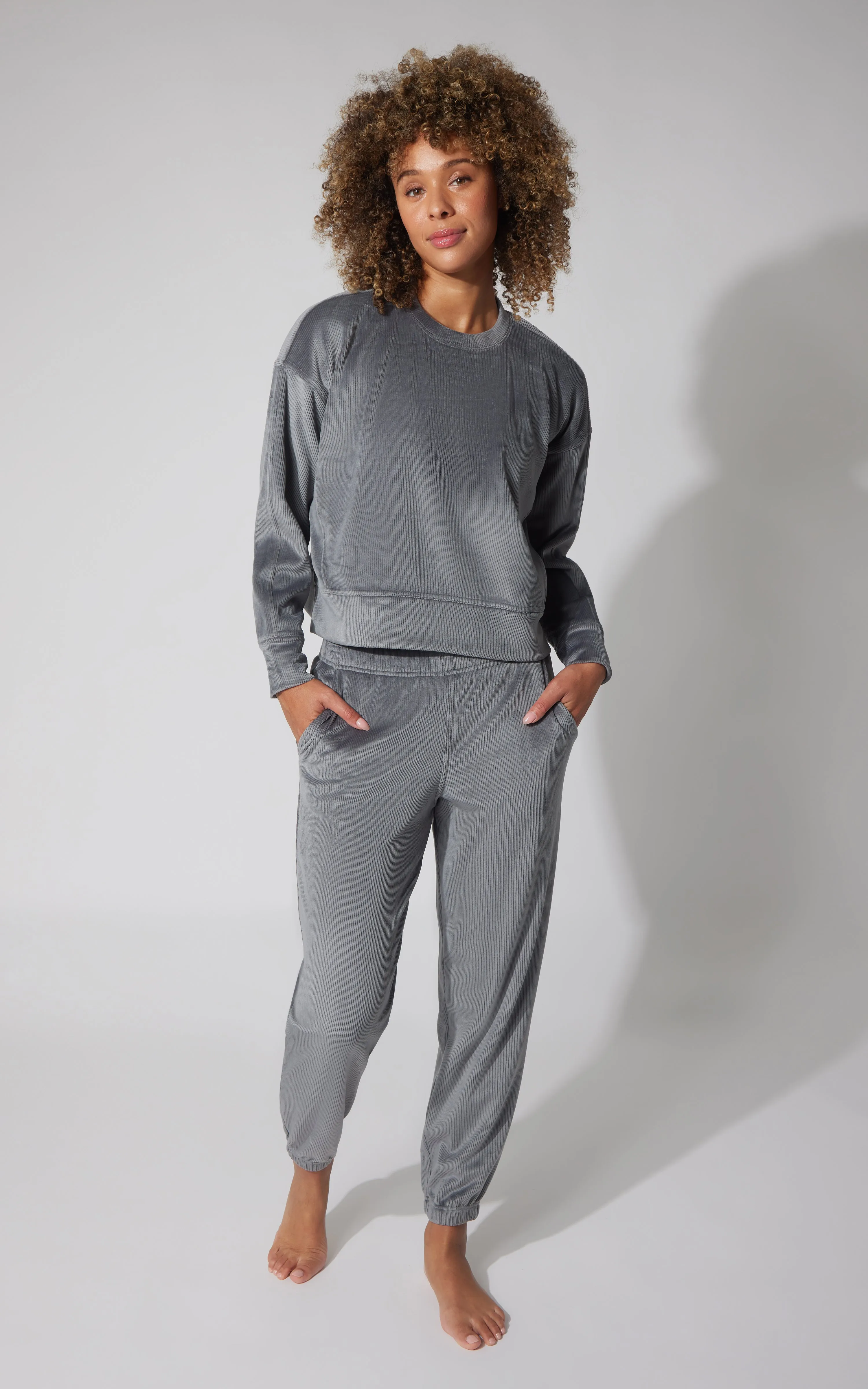 2 PC Dreamy Rib Crew Pullover and Jogger Set sold by 90 Degree By Reflex product image thumbnail 5