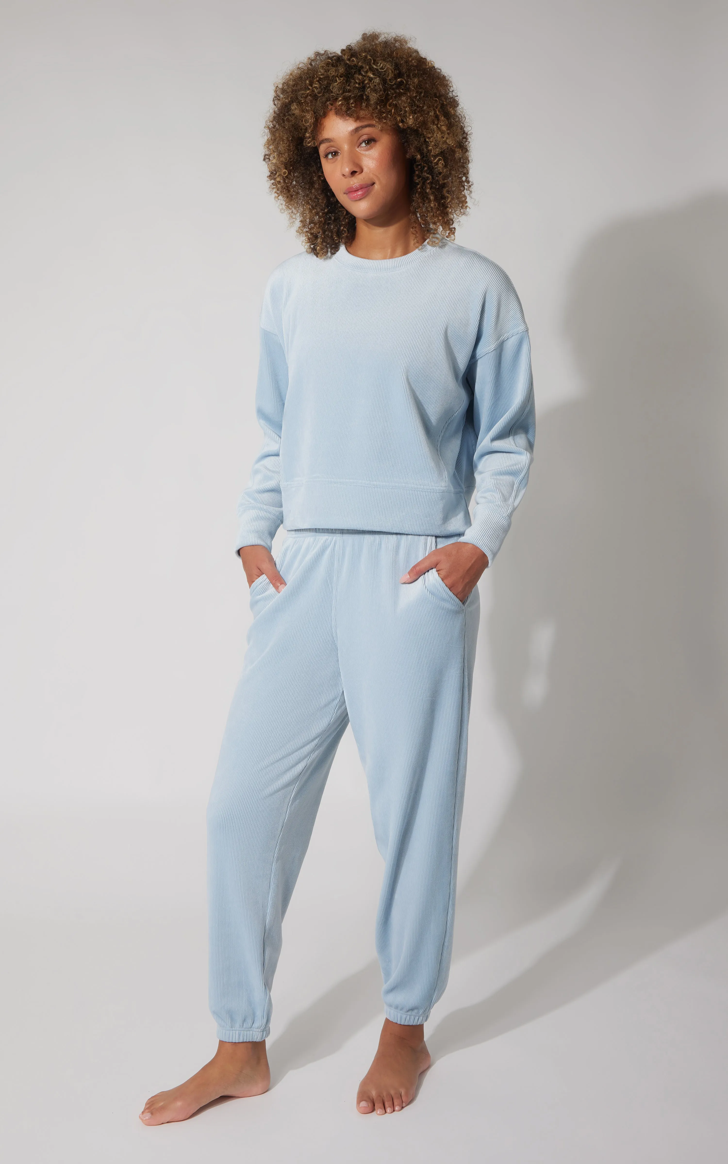 2 PC Dreamy Rib Crew Pullover and Jogger Set sold by 90 Degree By Reflex product image thumbnail 4