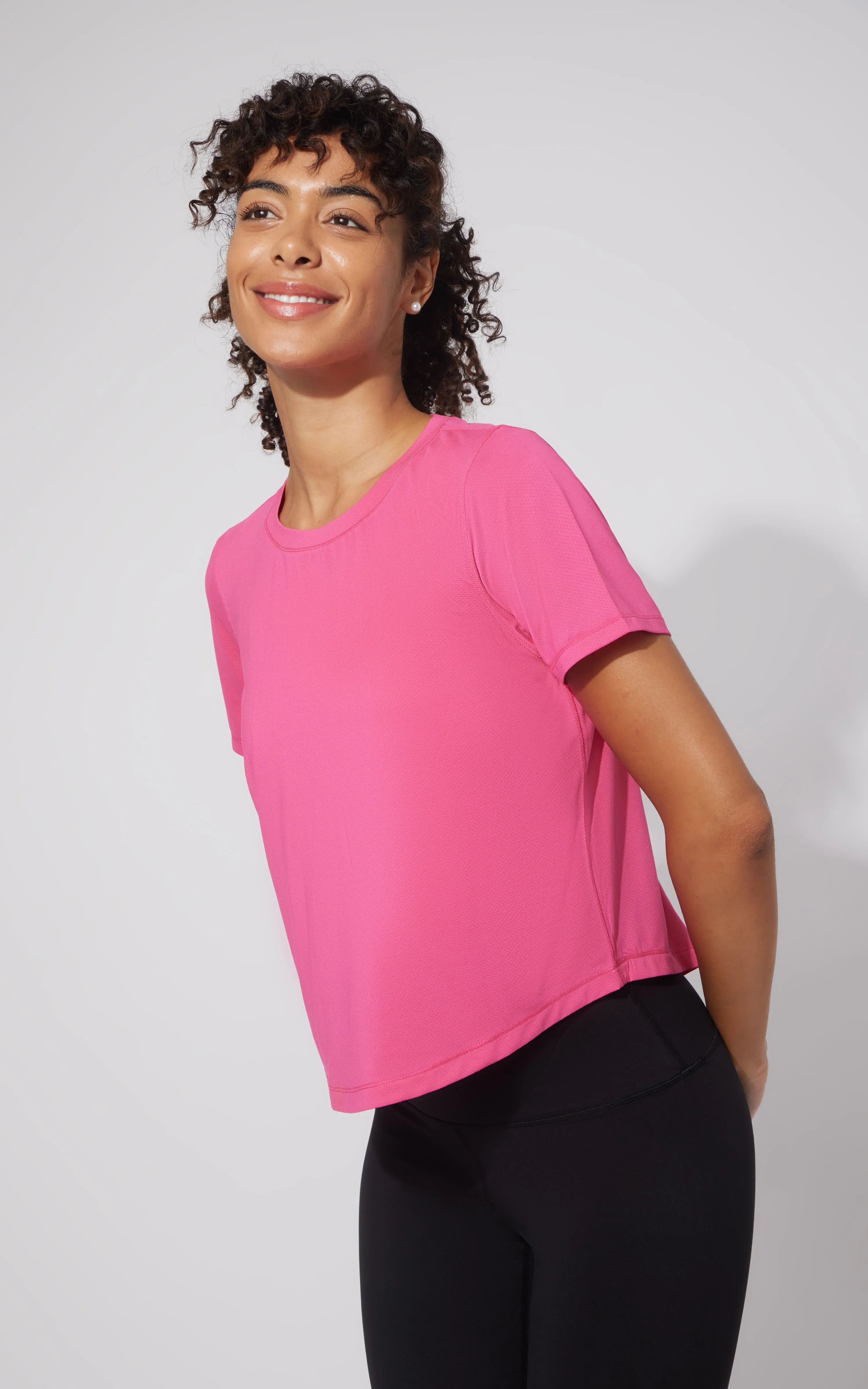 Mesh Tee with Curved hem sold by 90 Degree By Reflex product image thumbnail 2