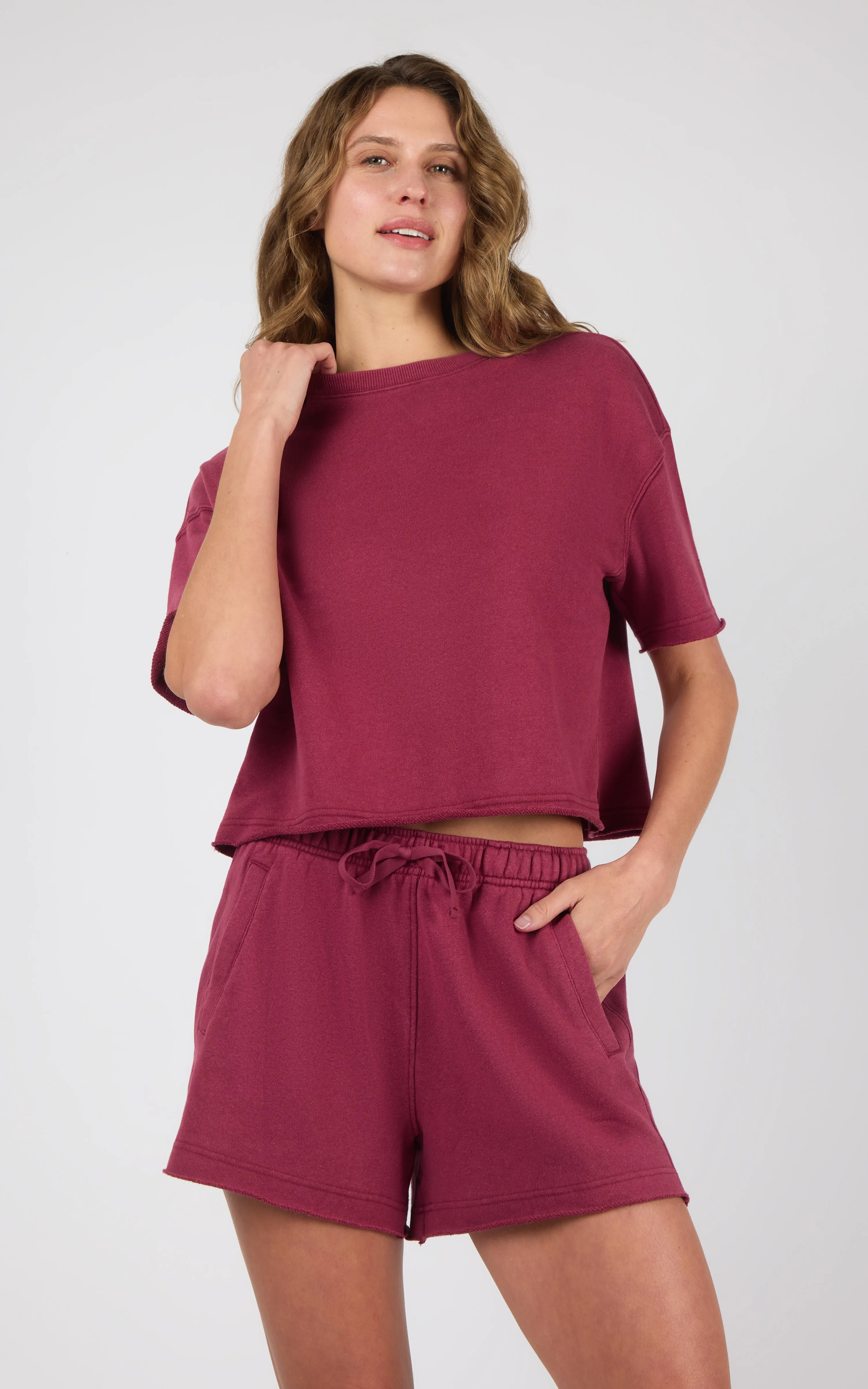 Loop Terry Mellow Cove Short Sleeve & Short Set sold by 90 Degree By Reflex product image thumbnail 3