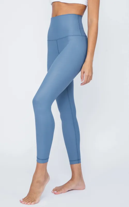 Interlink Faux Leather Elastic Free Super High Waist Cire Ankle Legging made by 90 Degree By Reflex