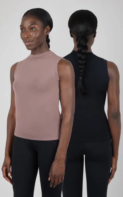 2 PK Mock Neck Tank Top sold by 90 Degree By Reflex