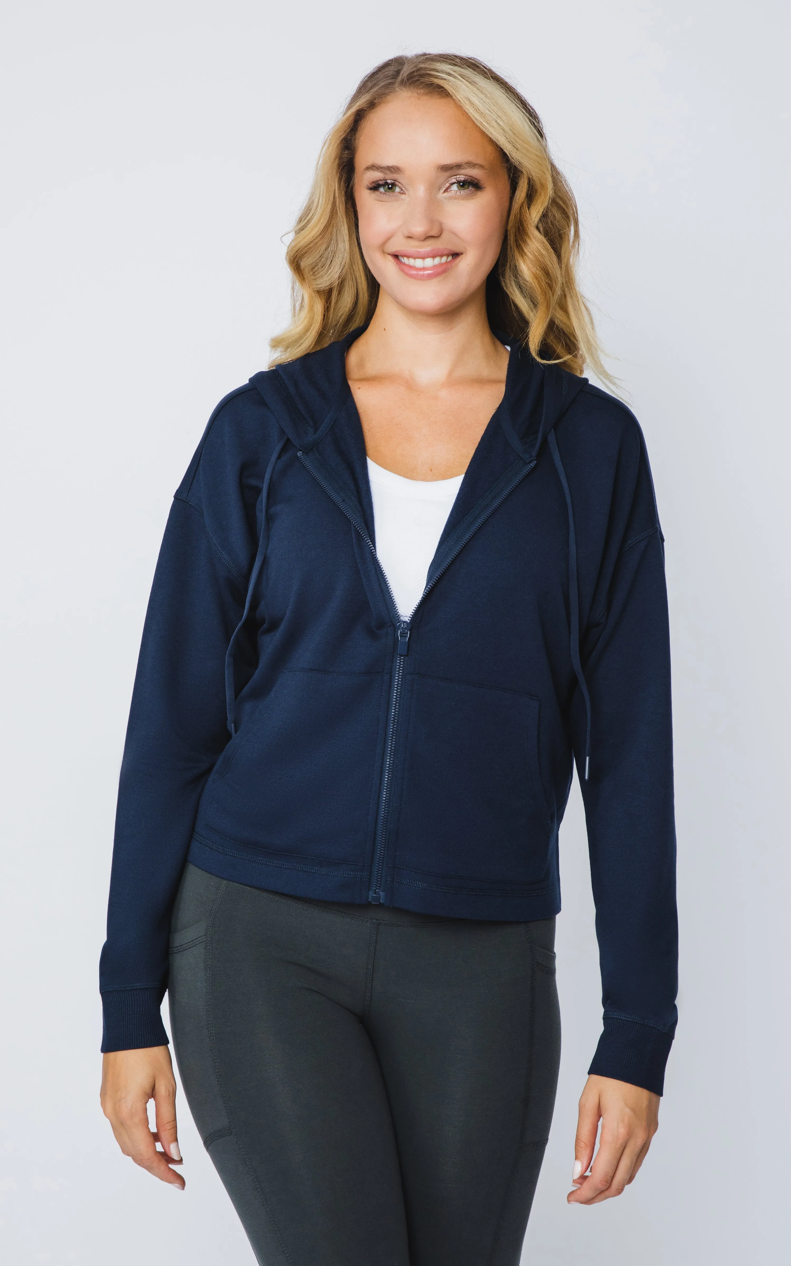 WINNYC French Terry Zip Front Hoodie sold by 90 Degree By Reflex product image thumbnail 4