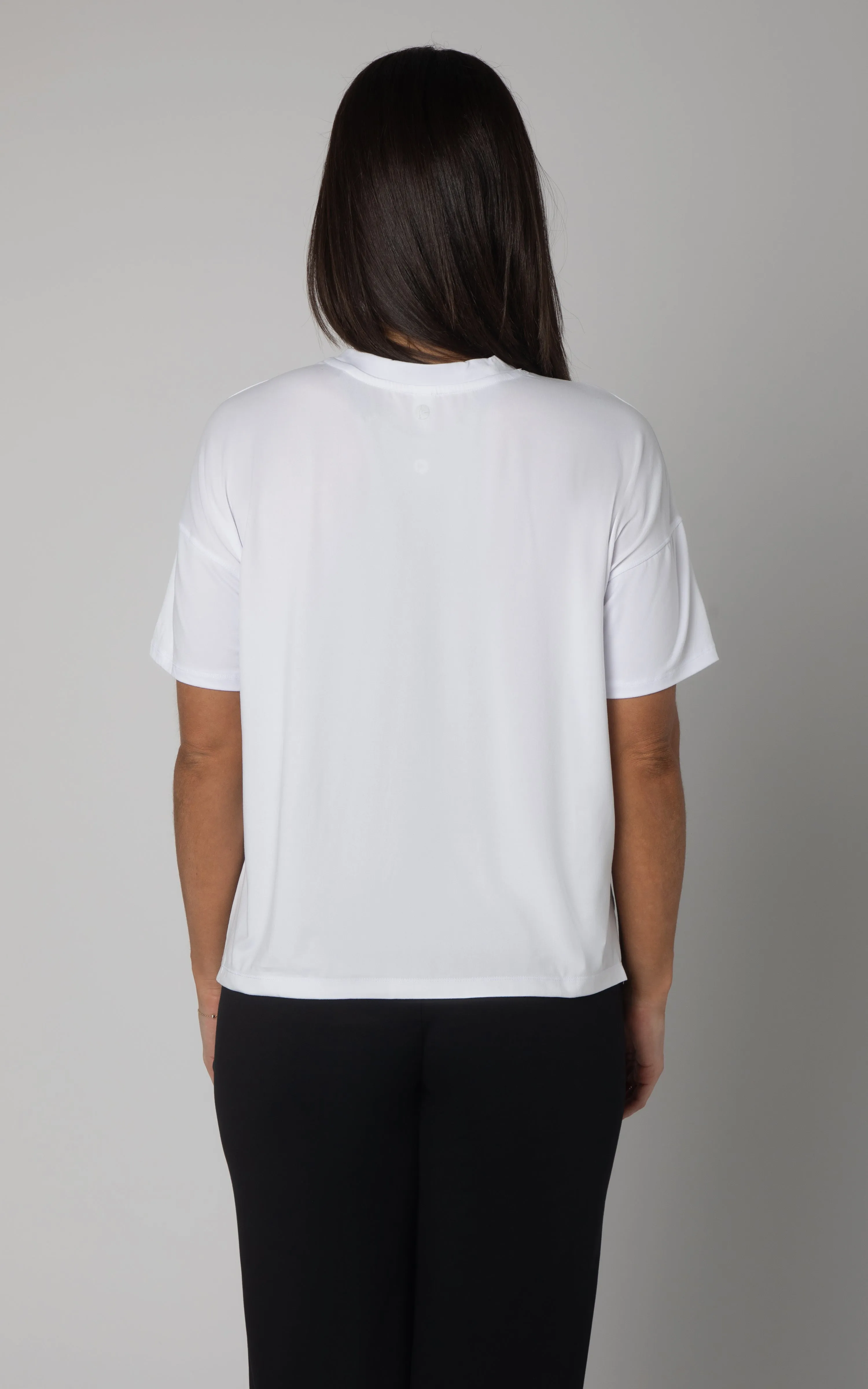 WINNYC 2 Pack High Low Super Soft Cropped Short Sleeve Tee sold by 90 Degree By Reflex product image thumbnail 4