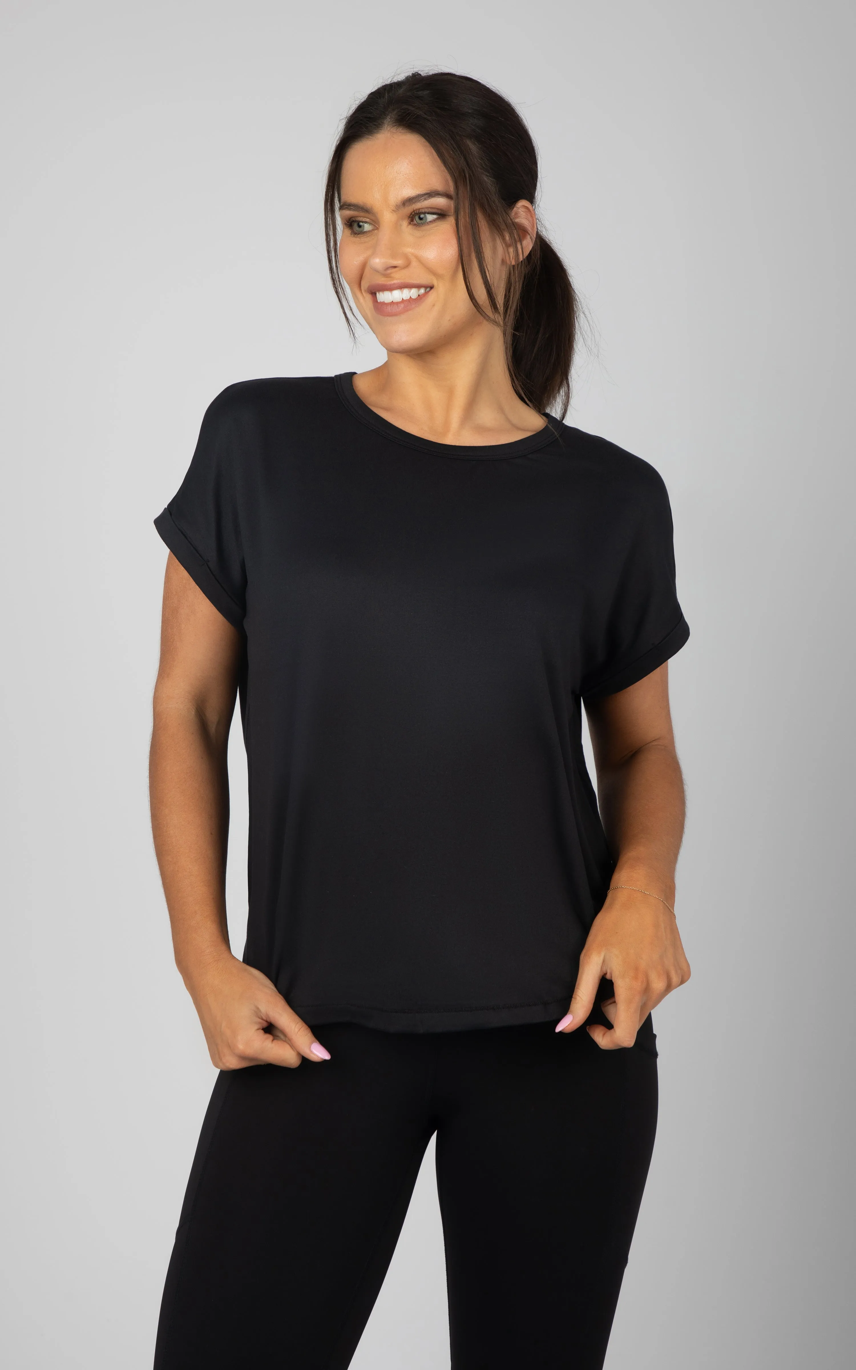 2 Pack Super Soft Beverly Rolled Hem Short Sleeve Shirt sold by 90 Degree By Reflex product image thumbnail 2