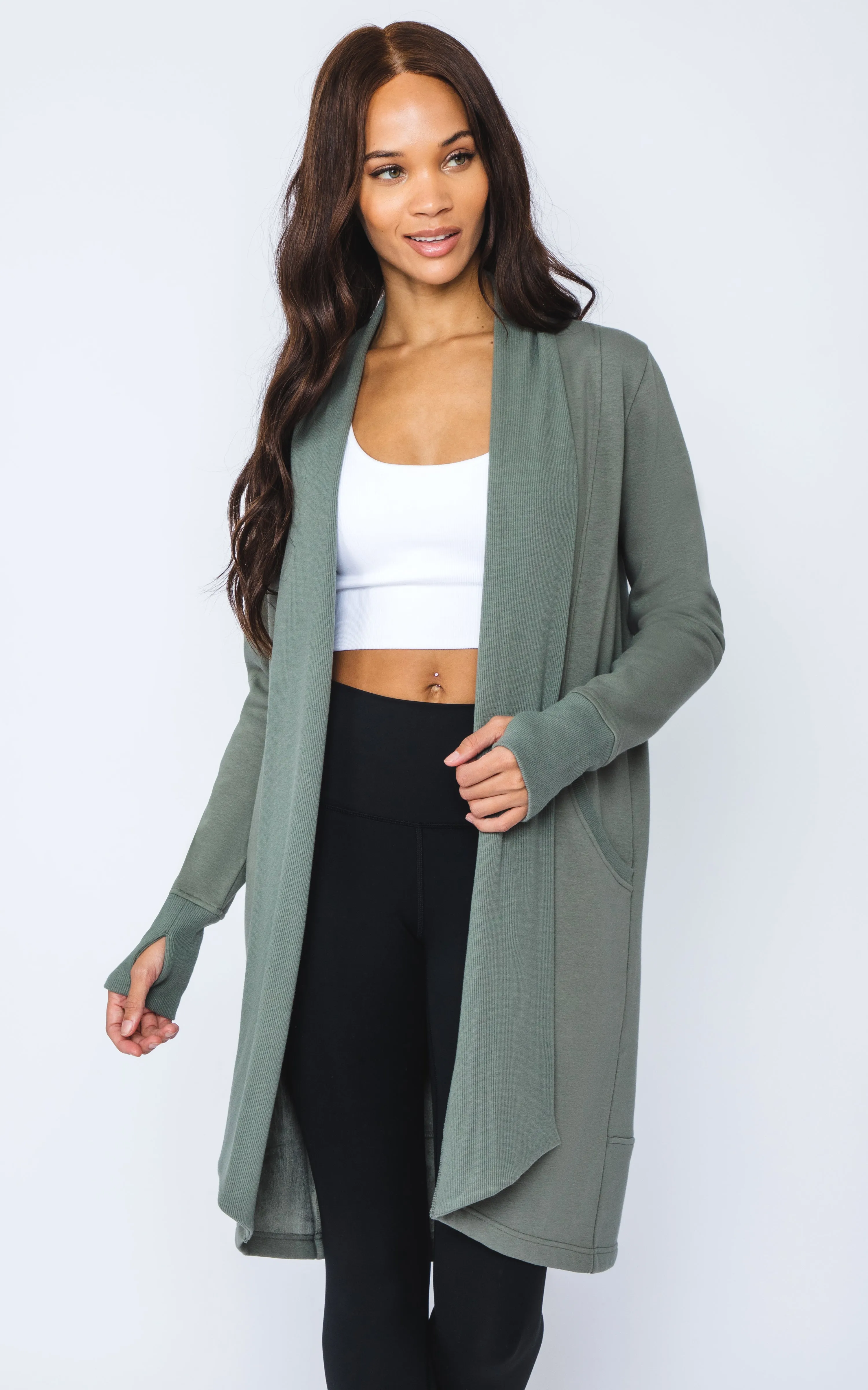 Long Sleeve Open Cardigan sold by 90 Degree By Reflex