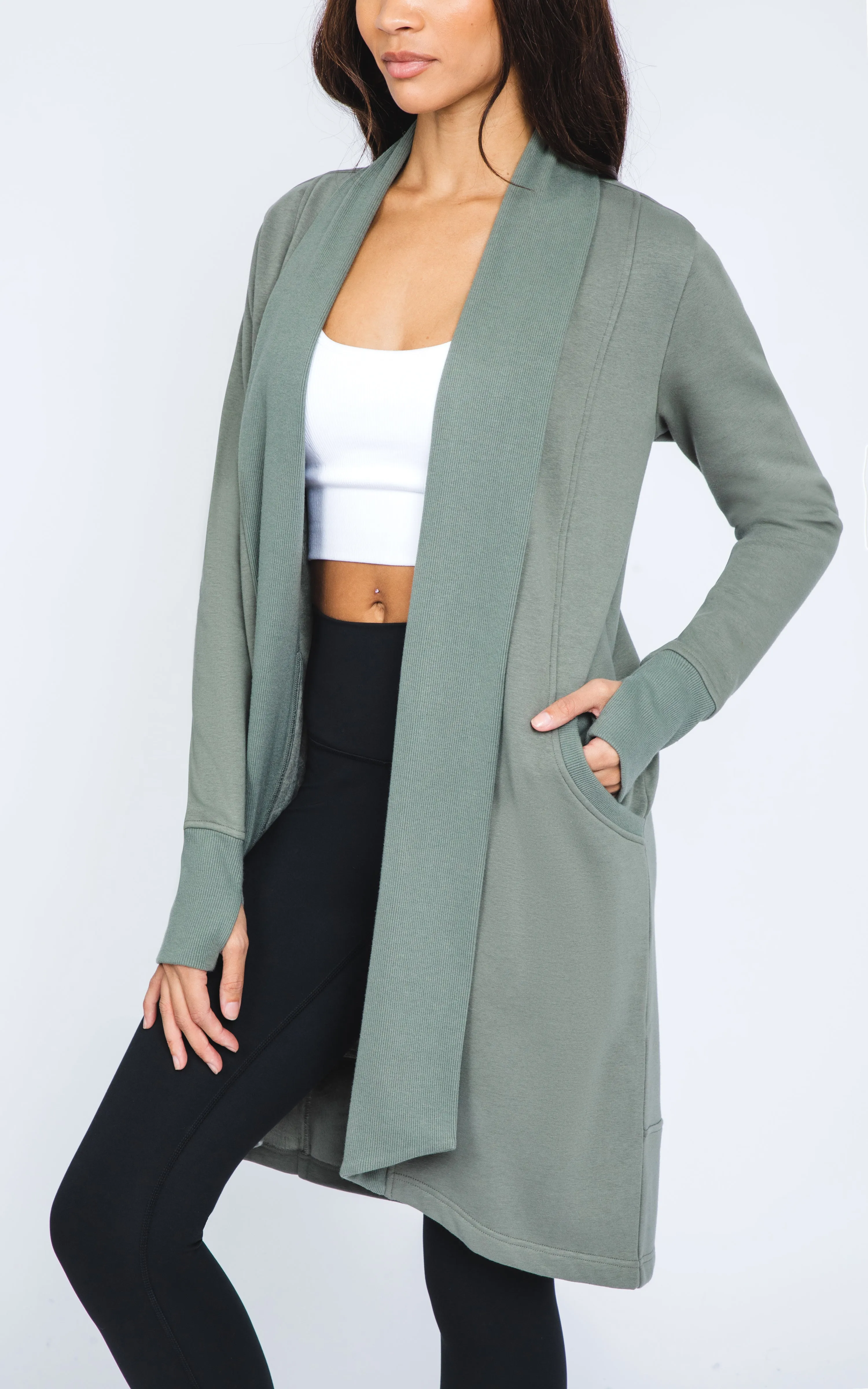 Long Sleeve Open Cardigan sold by 90 Degree By Reflex product image thumbnail 3