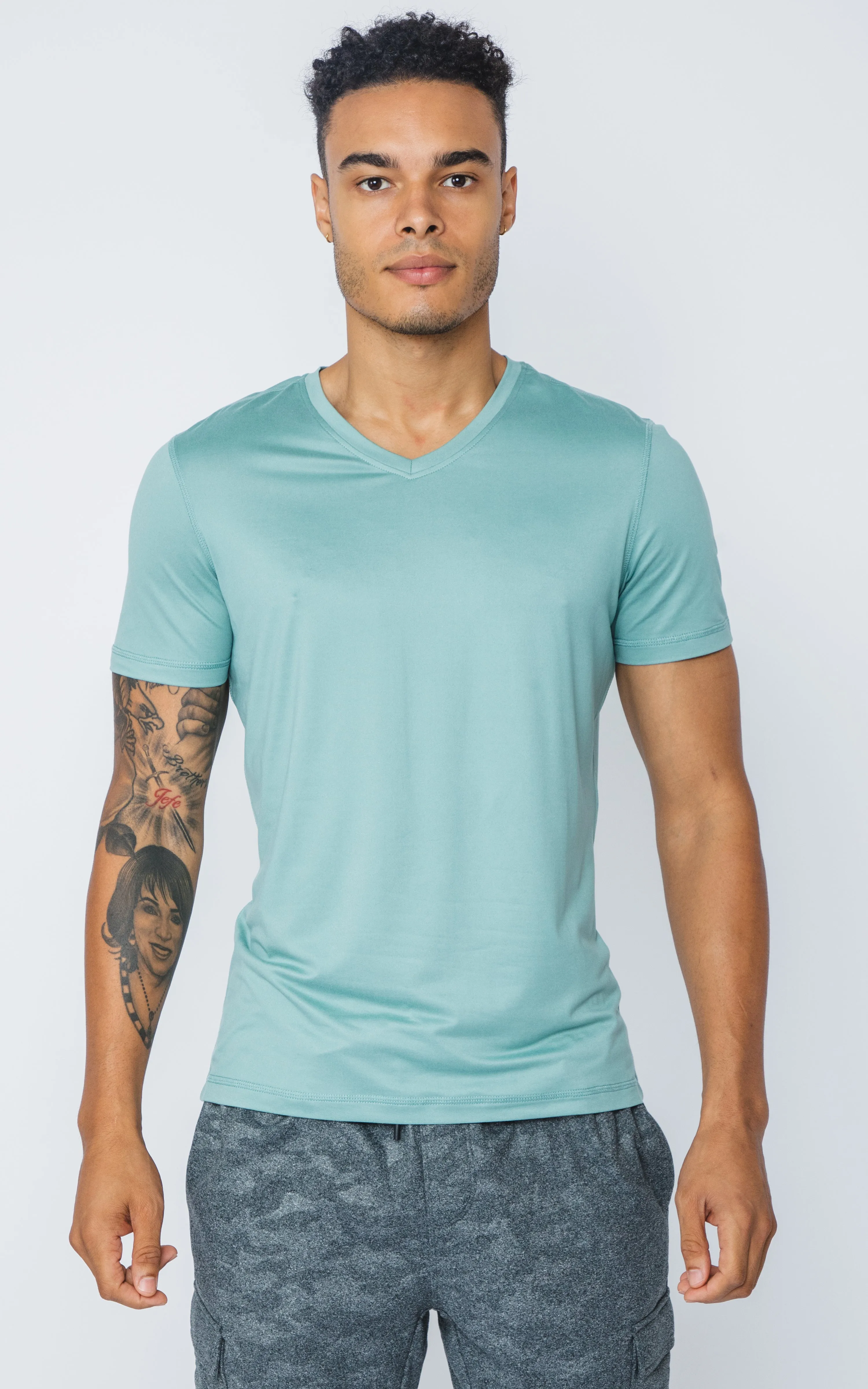 Mens V-Neck Short Sleeve Shirt sold by 90 Degree By Reflex product image thumbnail 2