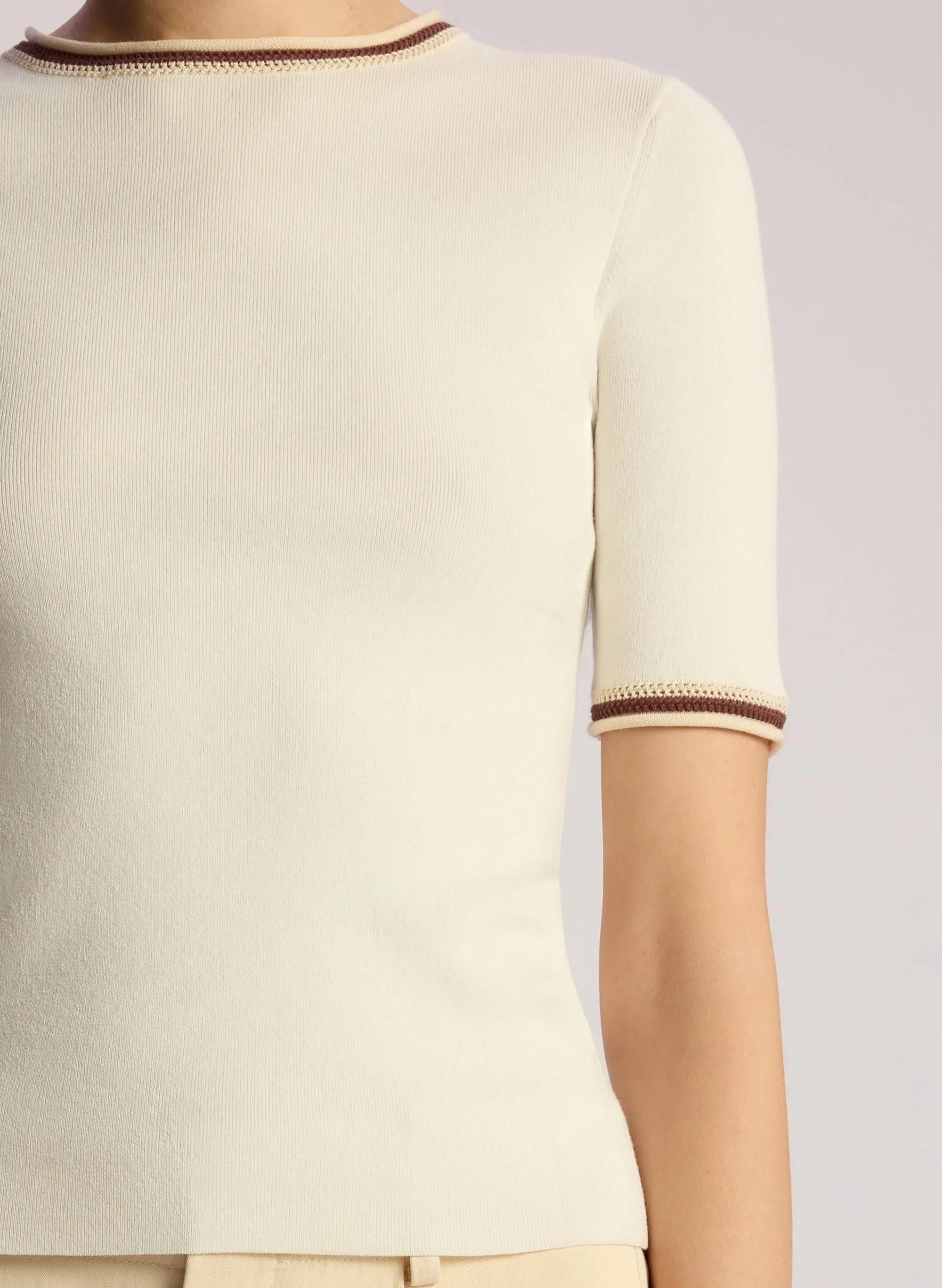 Janie Contrast Trim Knit Top sold by A.L.C. product image thumbnail 2