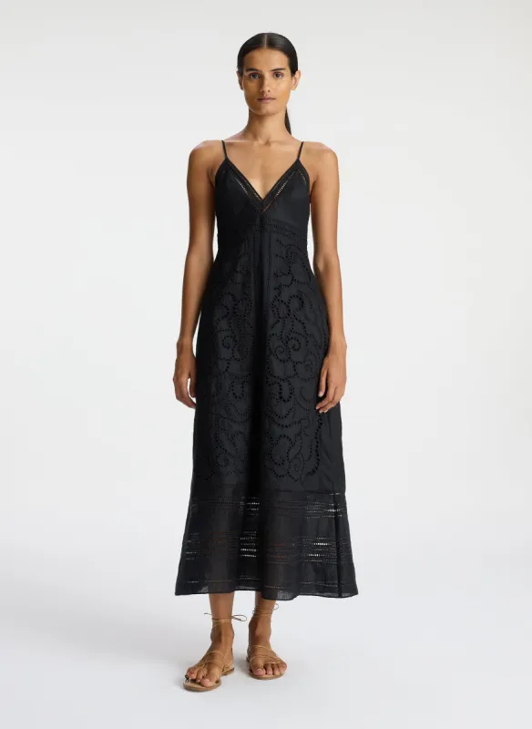 Josie Embroidered Linen Midi Dress sold by A.L.C.