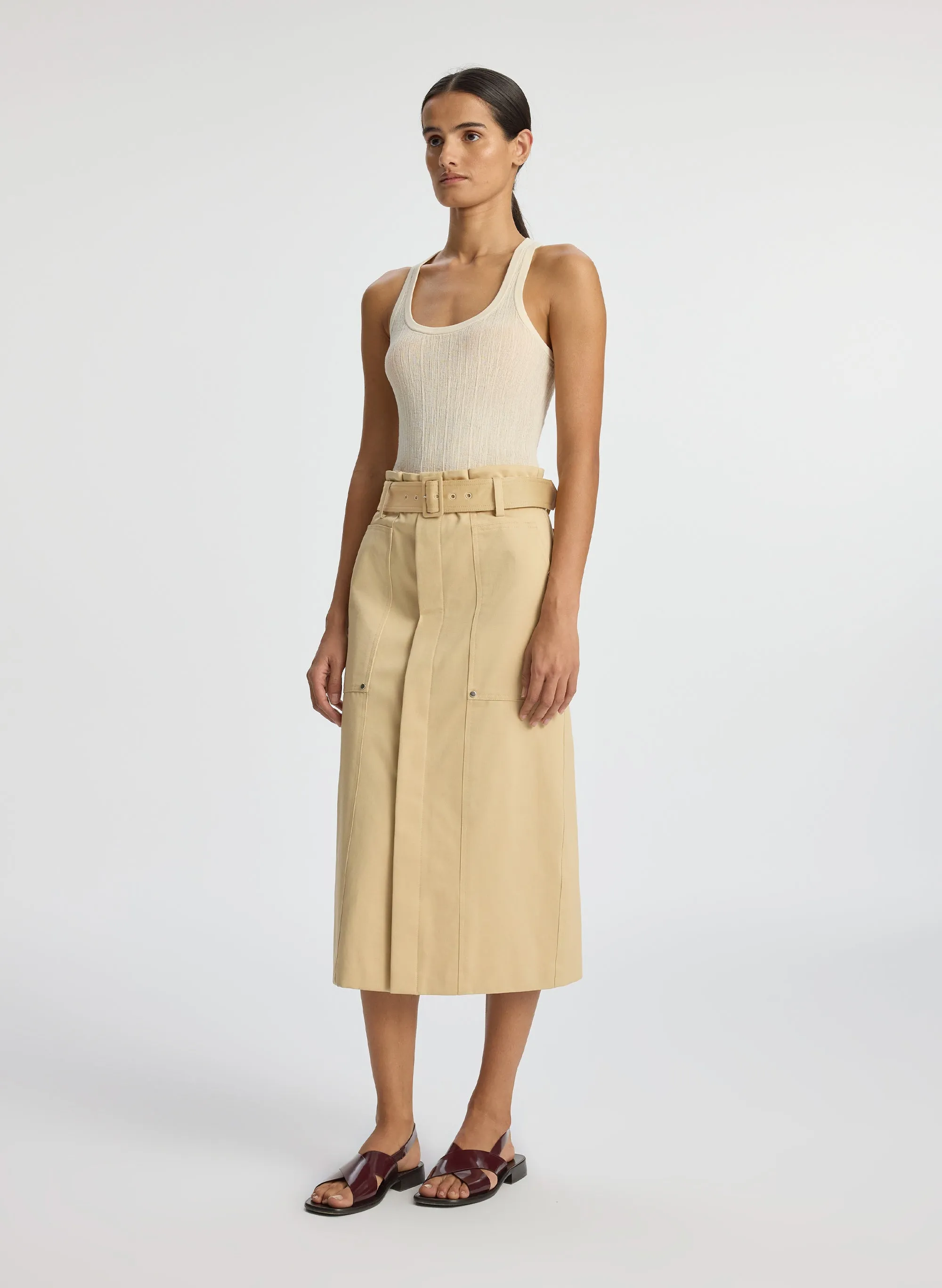 Maia Cotton Midi Skirt sold by A.L.C. product image thumbnail 4