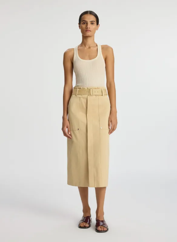 Maia Cotton Midi Skirt sold by A.L.C.