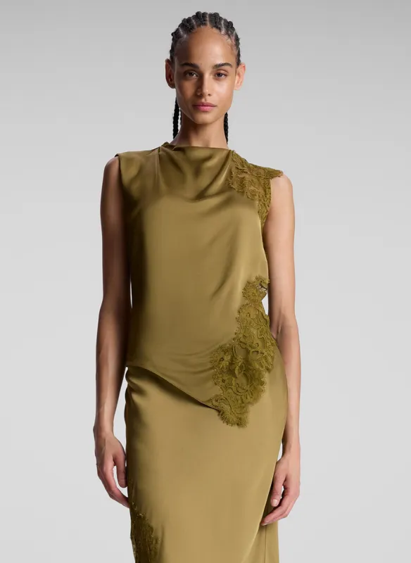 Gracie Satin and Lace Sleeveless Top sold by A.L.C.