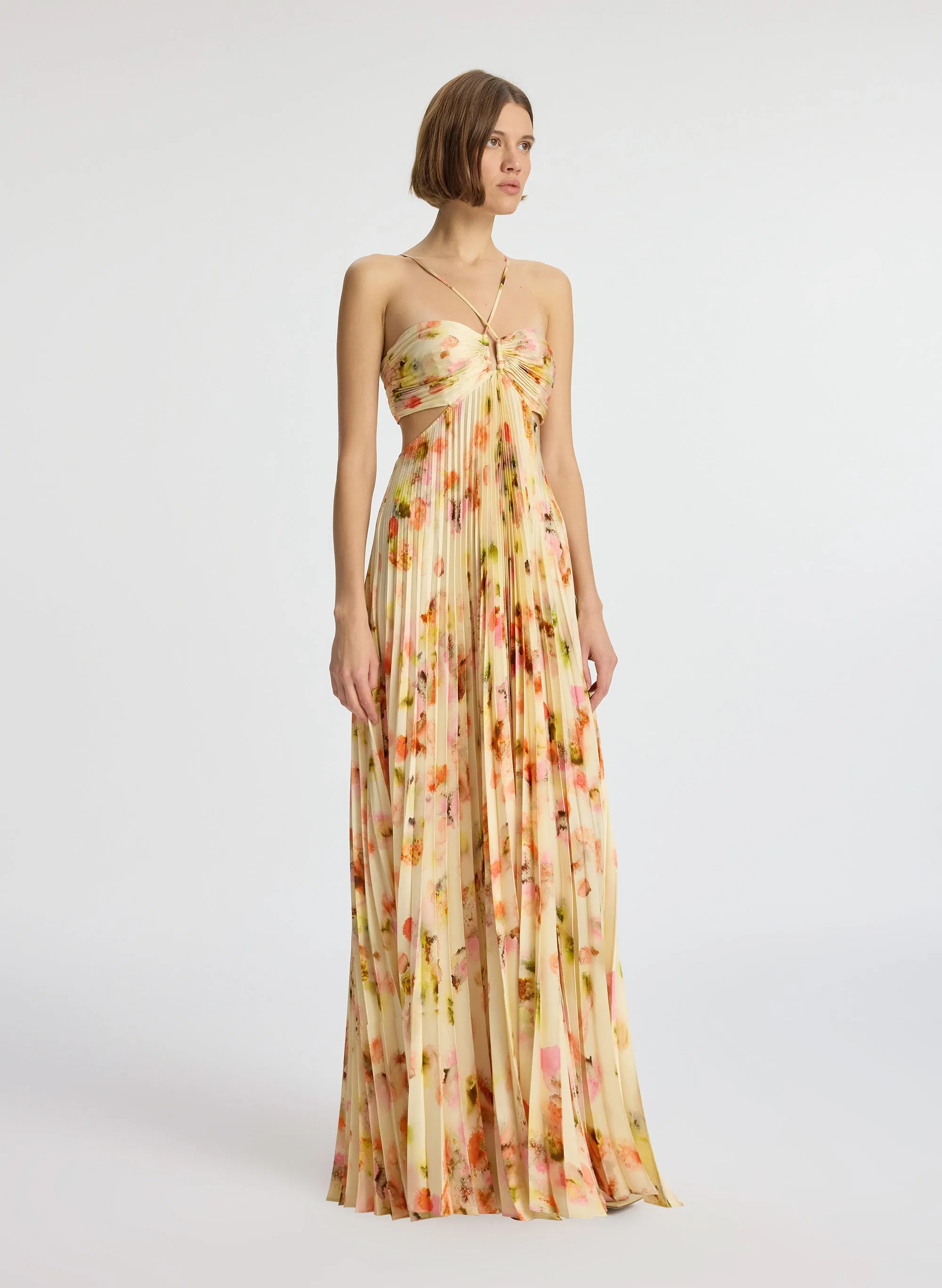 Moira Satin Pleated Dress sold by A.L.C.