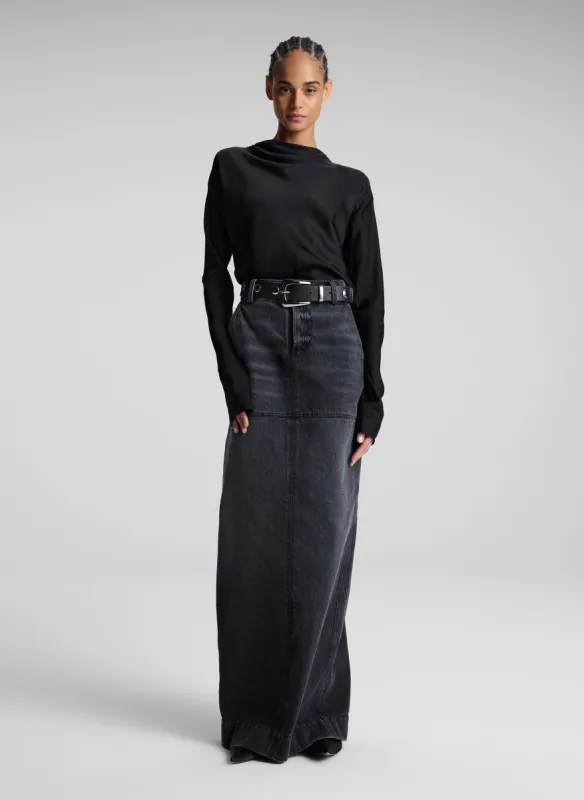 Hunter Denim Maxi Skirt made by A.L.C.