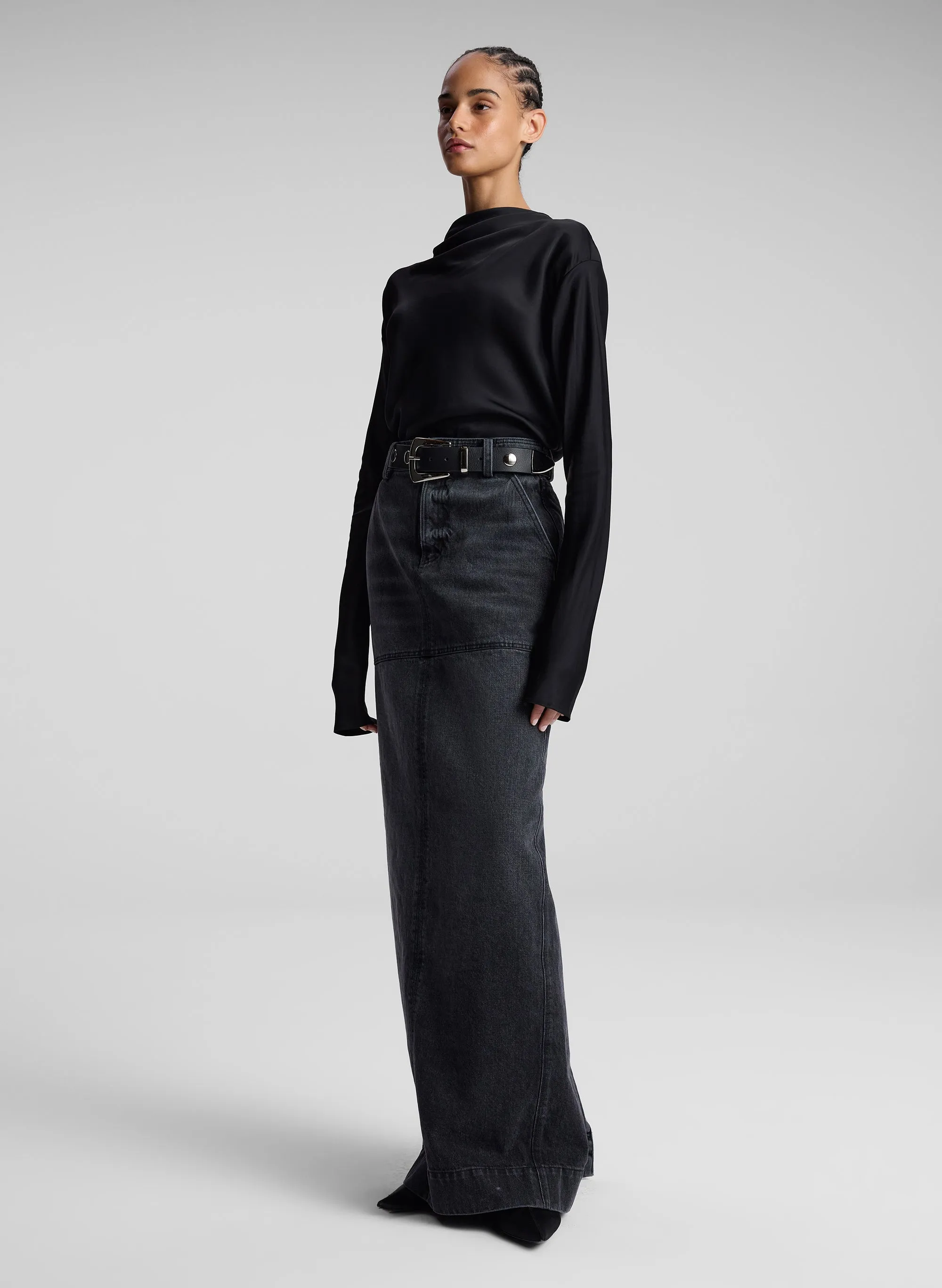 Hunter Denim Maxi Skirt sold by A.L.C. product image thumbnail 4