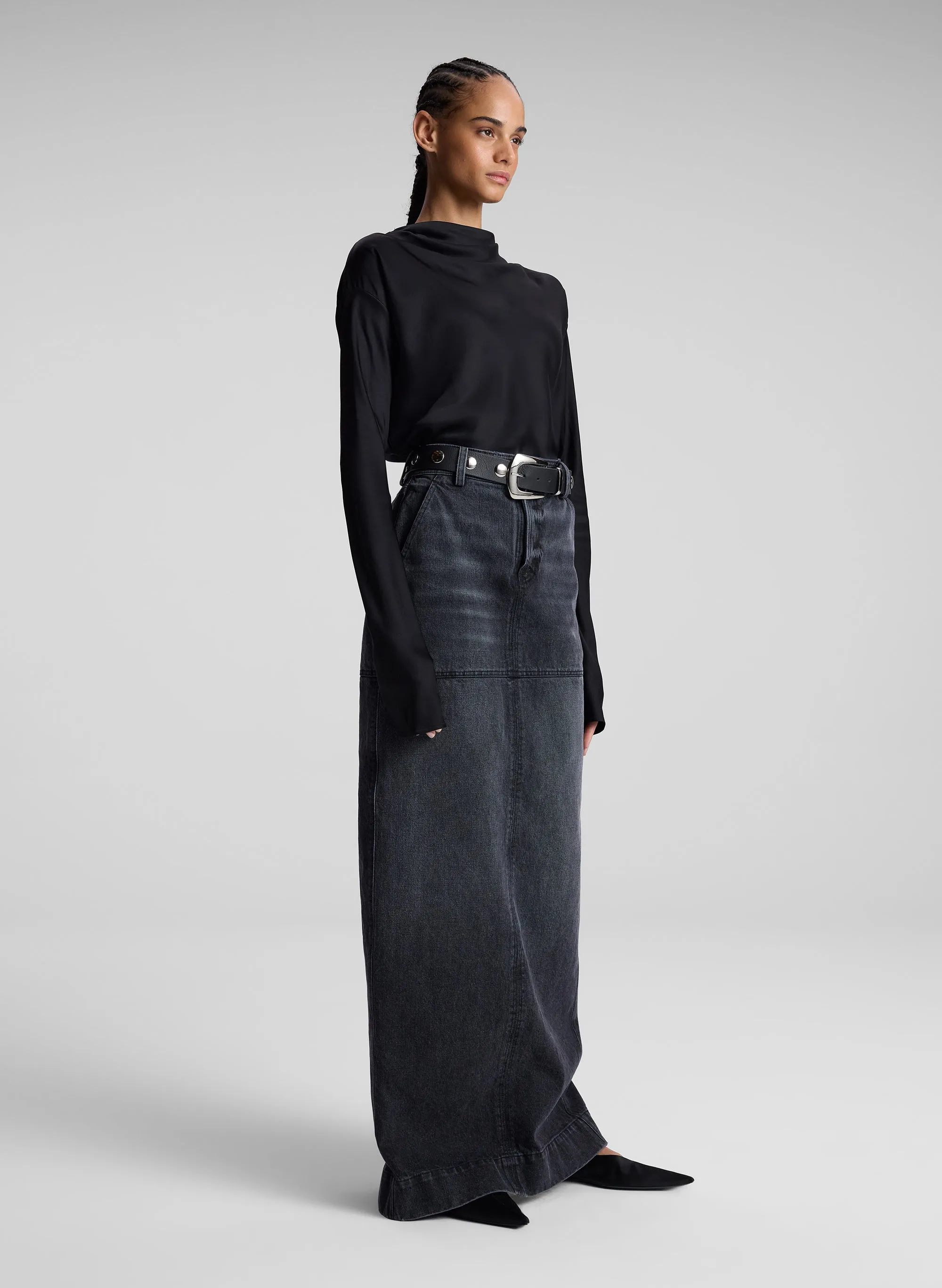 Hunter Denim Maxi Skirt sold by A.L.C. product image thumbnail 3