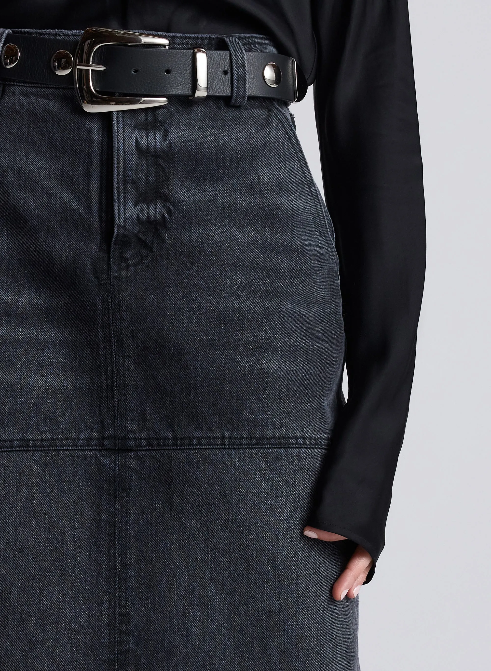 Hunter Denim Maxi Skirt sold by A.L.C. product image thumbnail 2