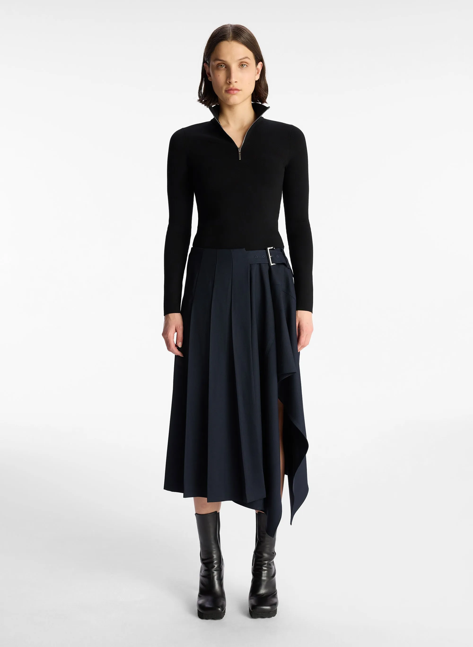 Wayland Pleated Midi Skirt sold by A.L.C.
