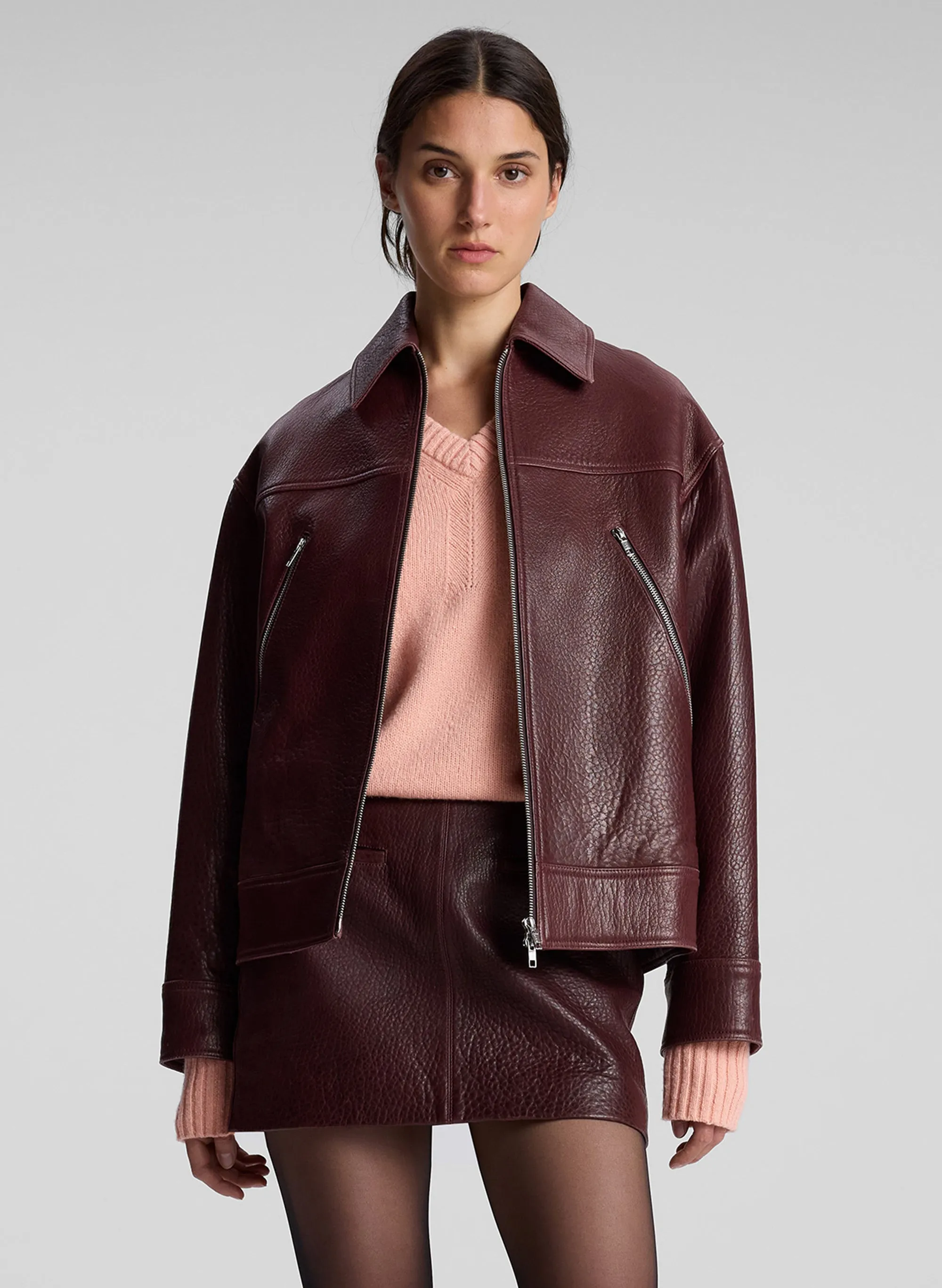 Olive Leather Jacket sold by A.L.C.