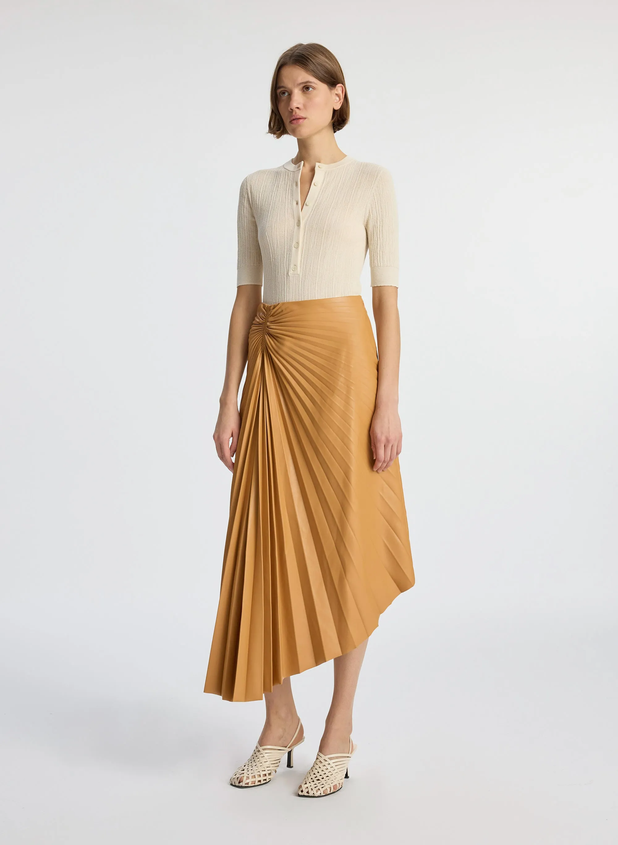 Tracy Smooth Vegan Leather Skirt sold by A.L.C. product image thumbnail 4