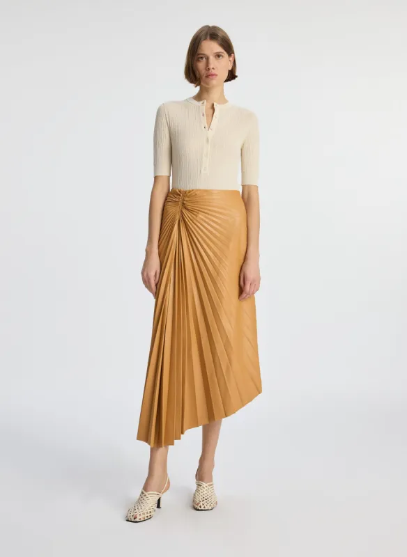 Tracy Smooth Vegan Leather Skirt sold by A.L.C.