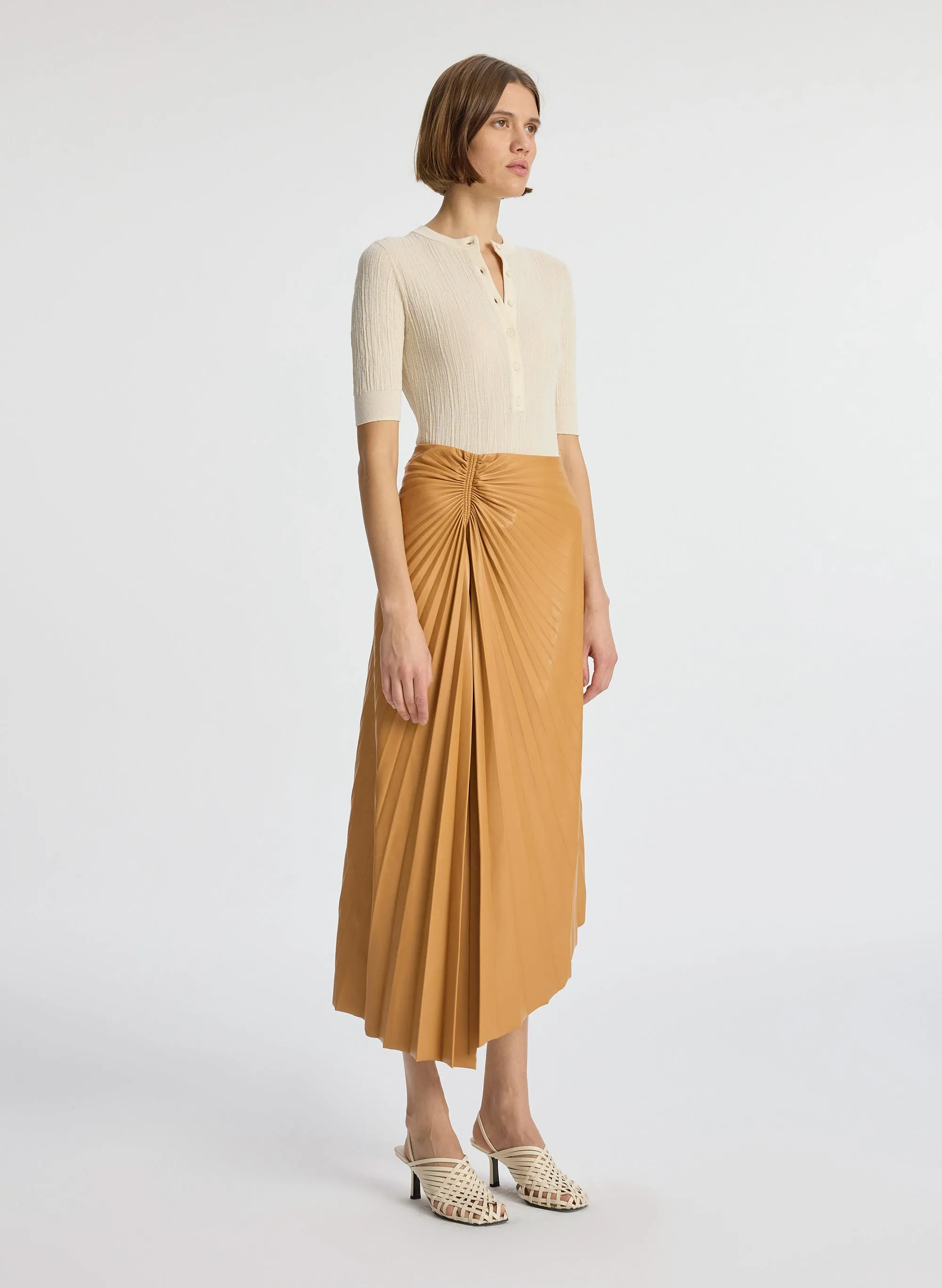 Tracy Smooth Vegan Leather Skirt sold by A.L.C. product image thumbnail 3