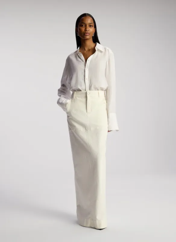 Hunter Stretch Denim Maxi Skirt made by A.L.C.