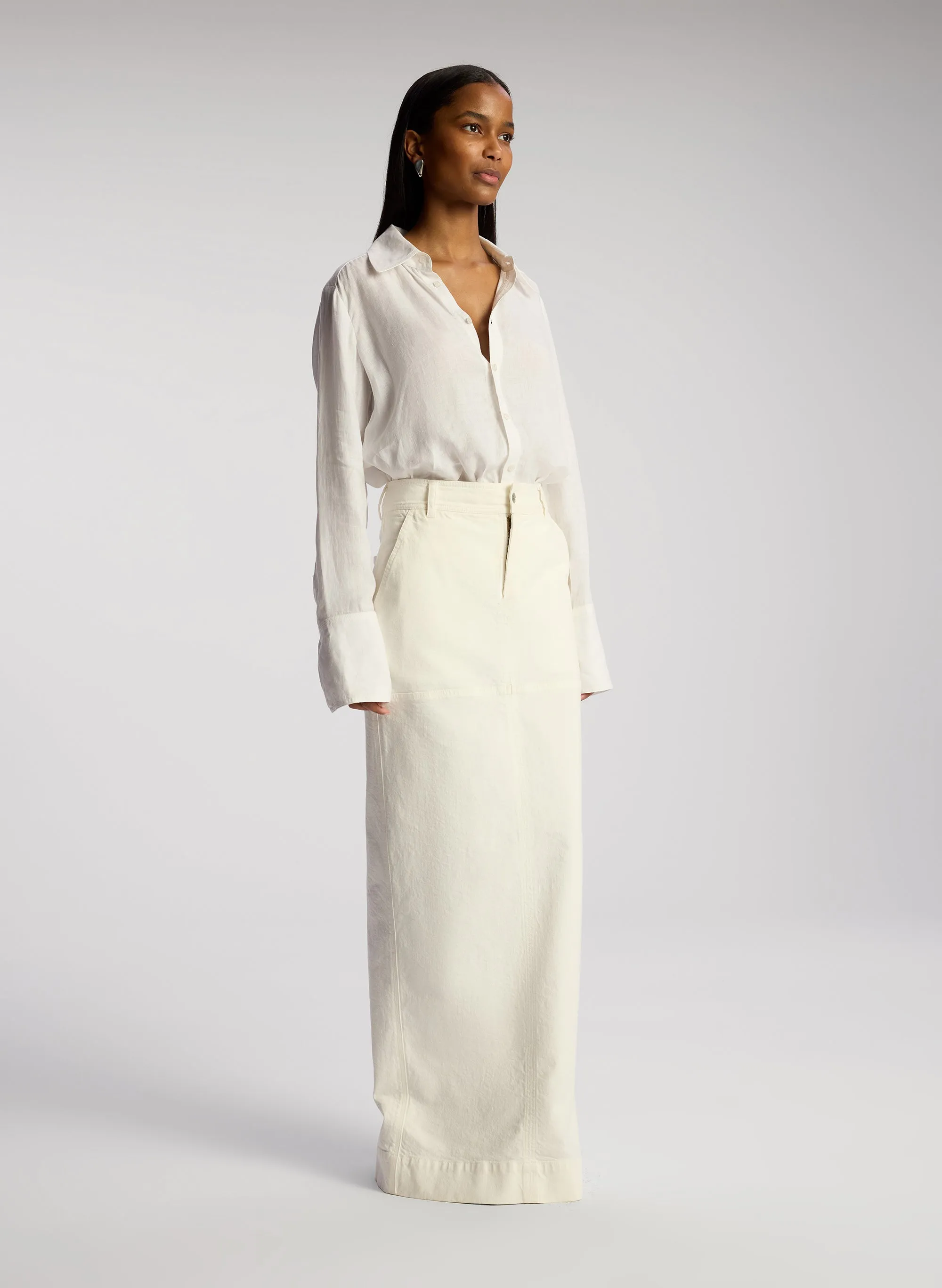 Hunter Stretch Denim Maxi Skirt sold by A.L.C. product image thumbnail 3