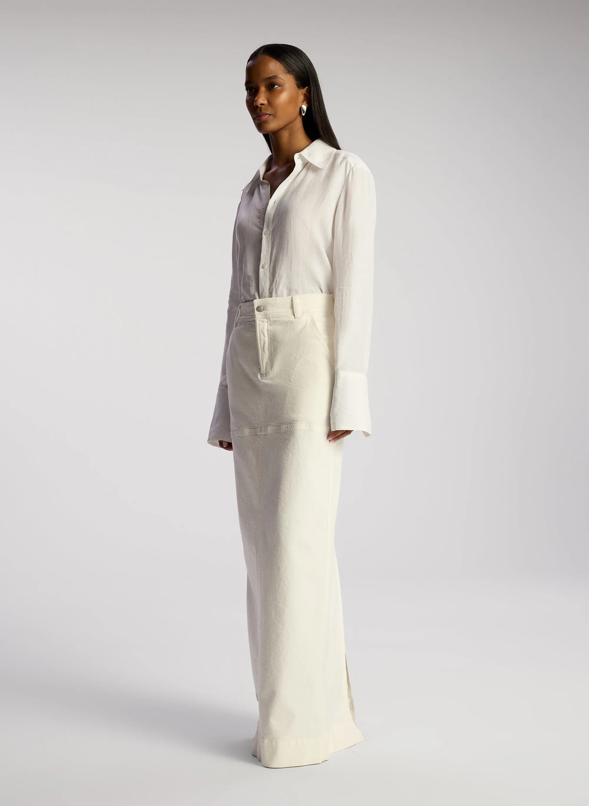 Hunter Stretch Denim Maxi Skirt sold by A.L.C. product image thumbnail 4