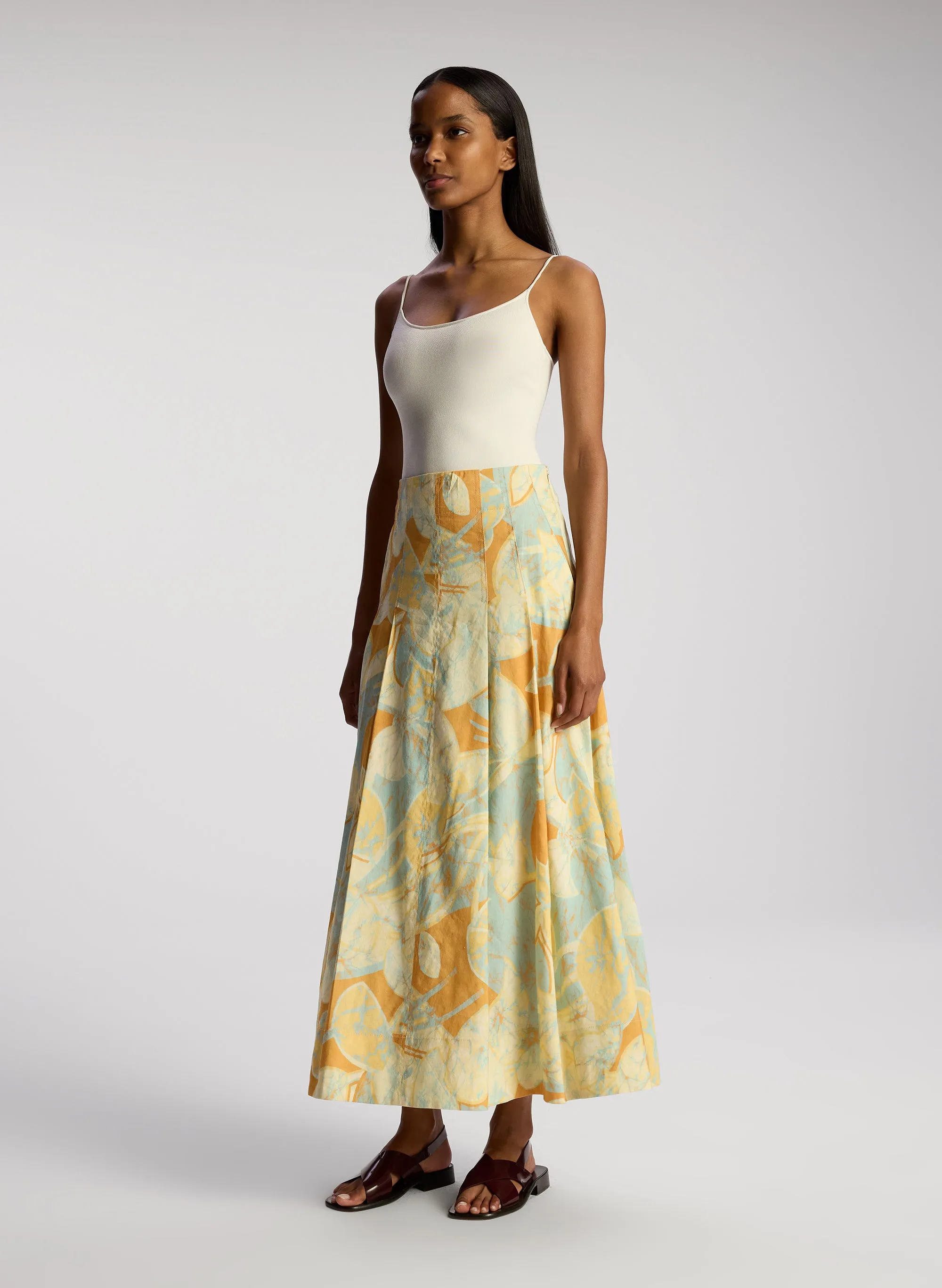 Eve Linen Poplin Midi Skirt sold by A.L.C. product image thumbnail 4