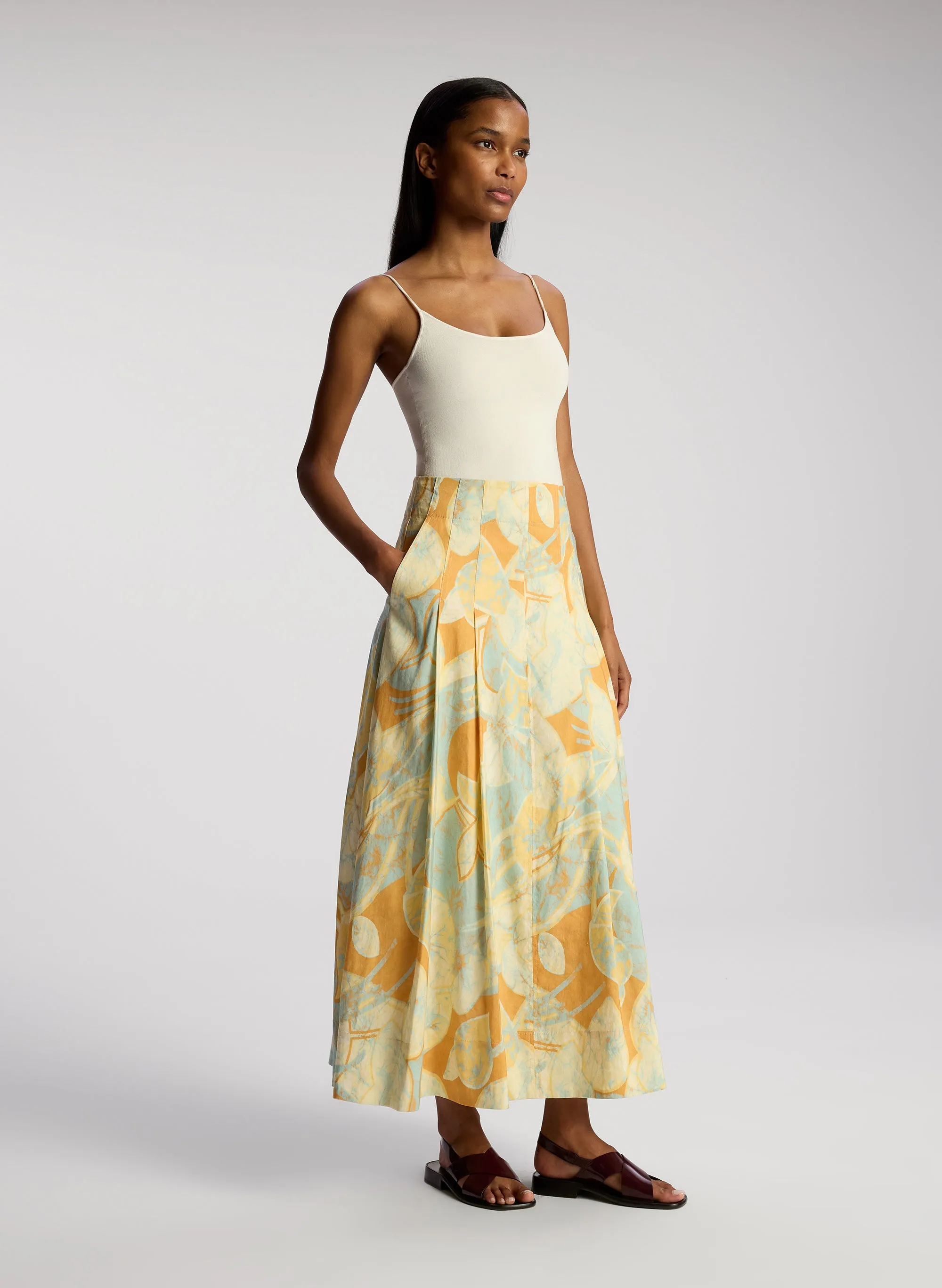 Eve Linen Poplin Midi Skirt sold by A.L.C. product image thumbnail 3