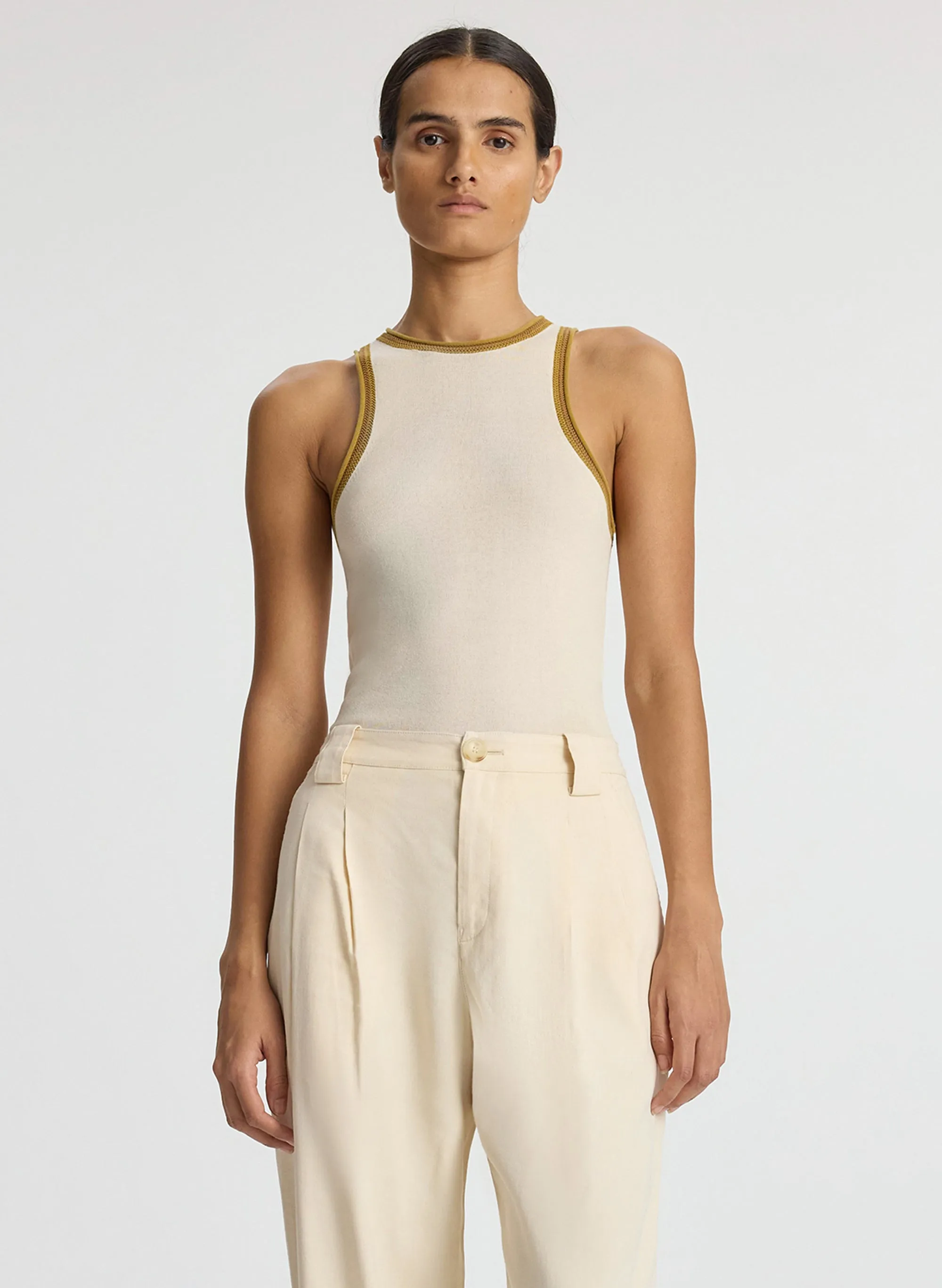 Nelly Contrast Trim Knit Tank sold by A.L.C.