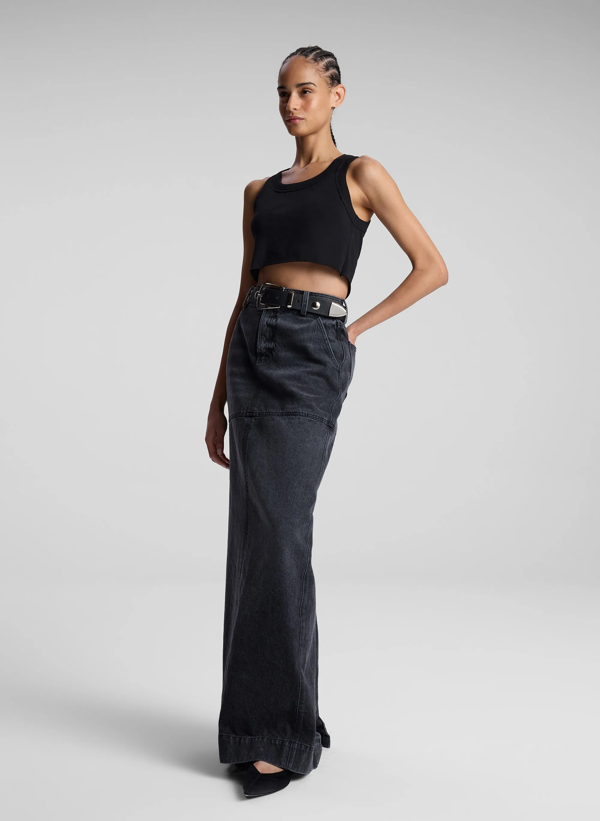 Halsey Cropped Cotton Rib Tank sold by A.L.C. product image thumbnail 4