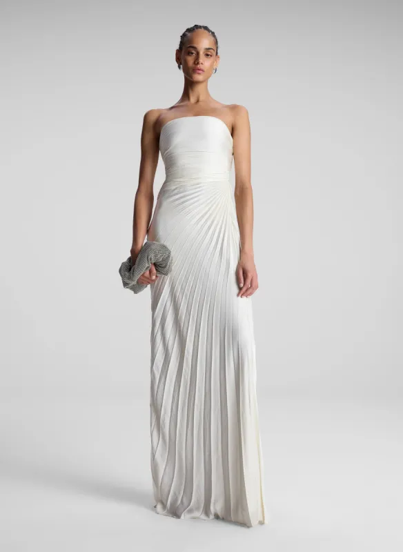 Bianca Strapless Pleated Maxi Dress made by A.L.C.
